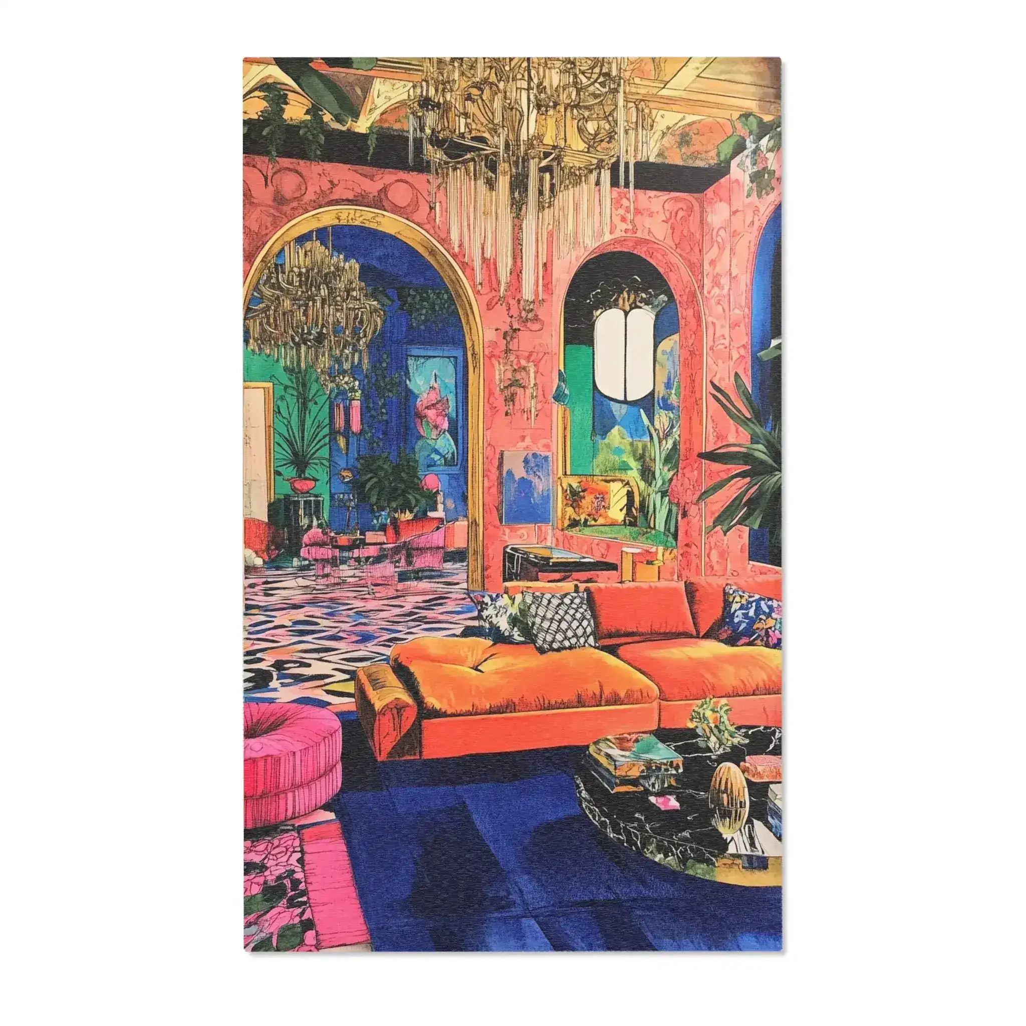 Bold Blue Elegance Luxe Maximalist Rug - Image 2