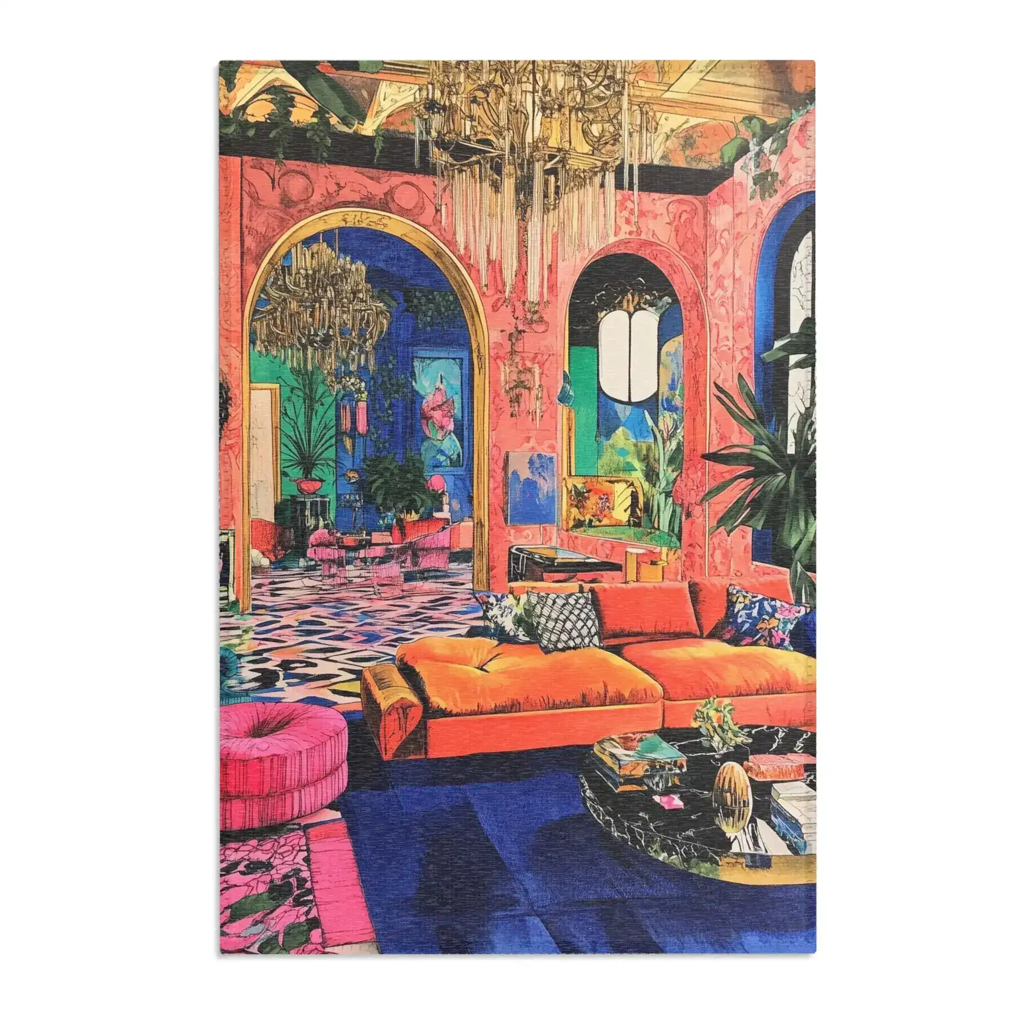 Bold Blue Elegance Luxe Maximalist Rug - Image 4