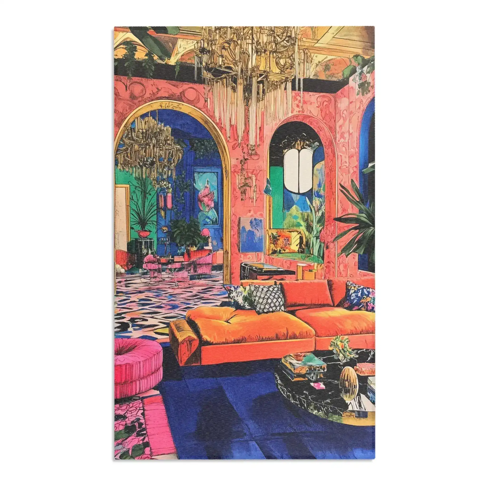Bold Blue Elegance Luxe Maximalist Rug - Image 5