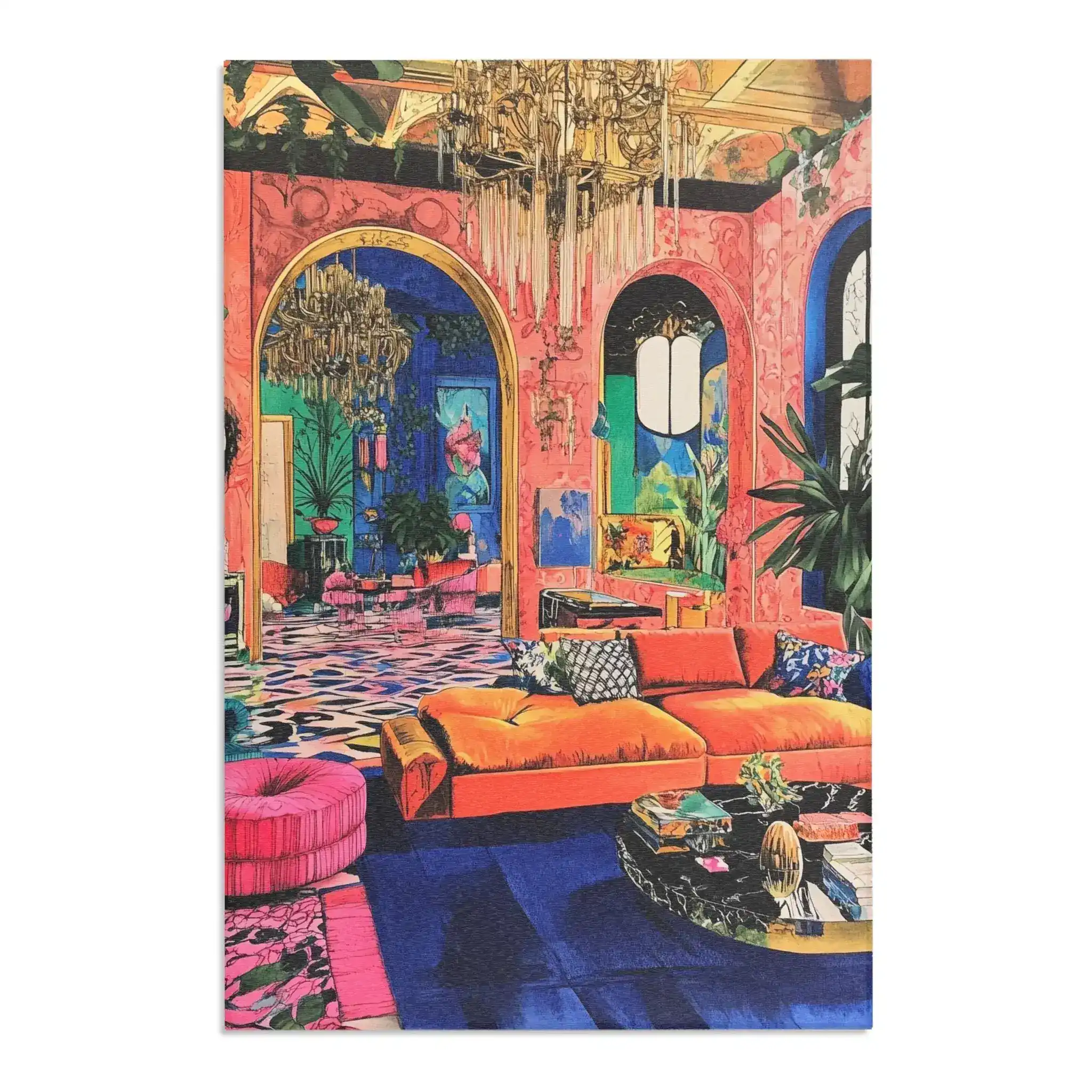 Bold Blue Elegance Luxe Maximalist Rug - Image 6