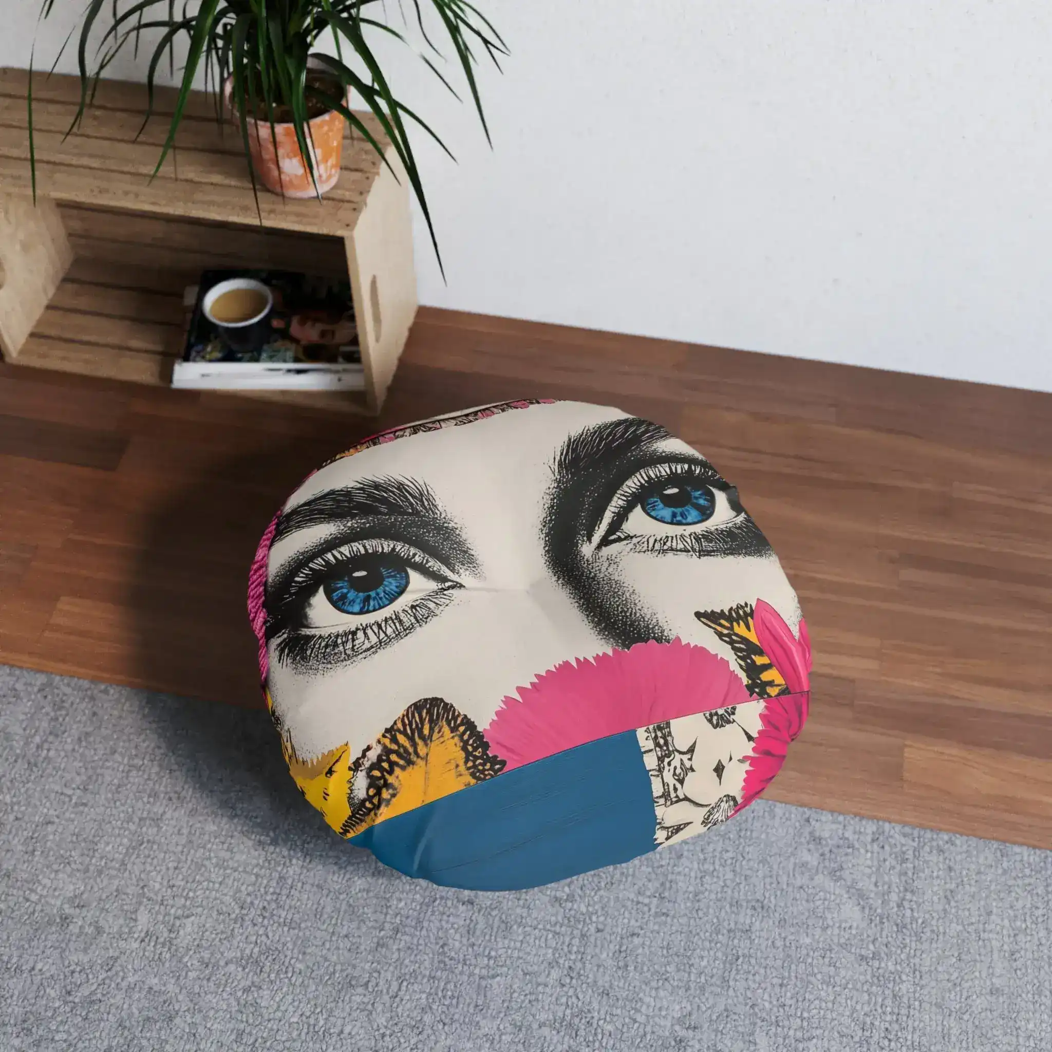 Bold Floral Portrait Floor Pillow - Image 5