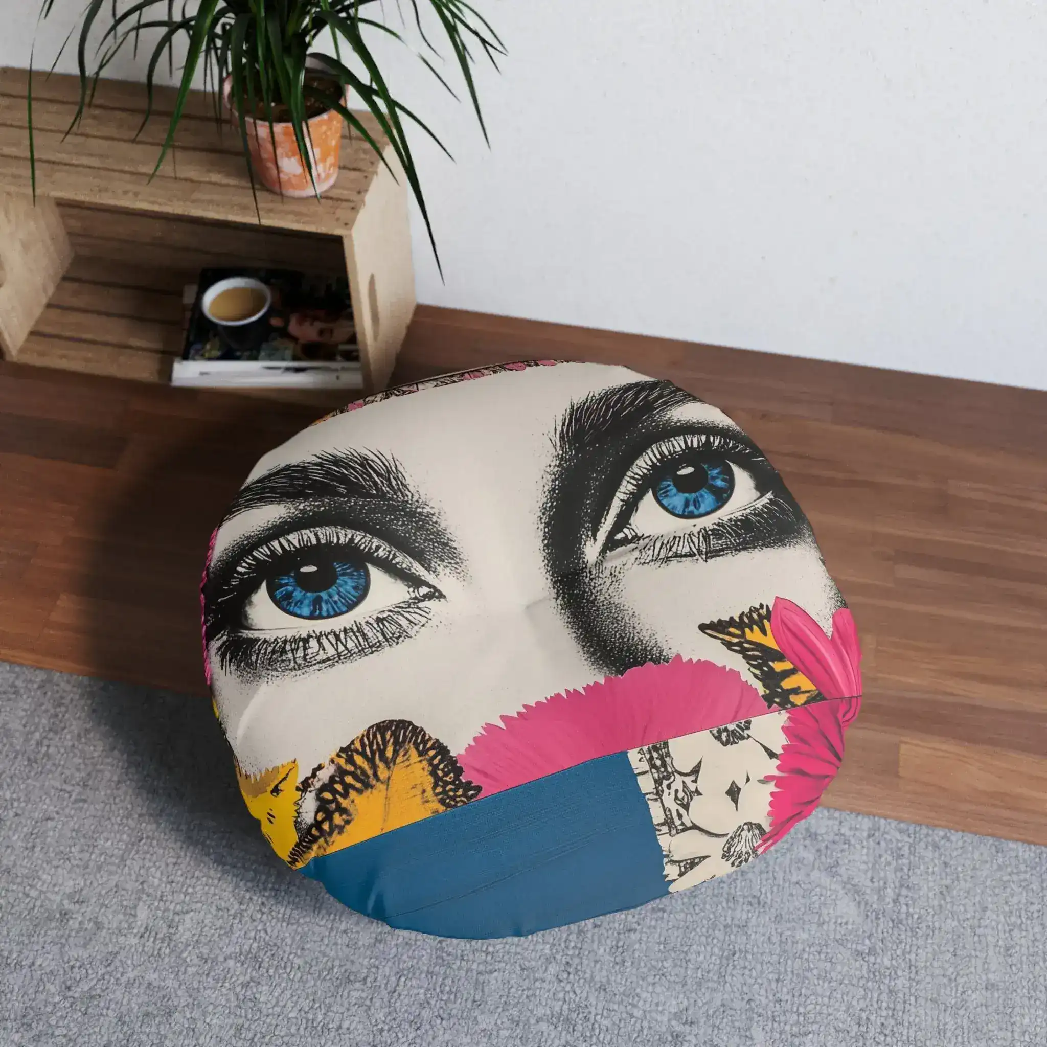 Bold Floral Portrait Floor Pillow - Image 8