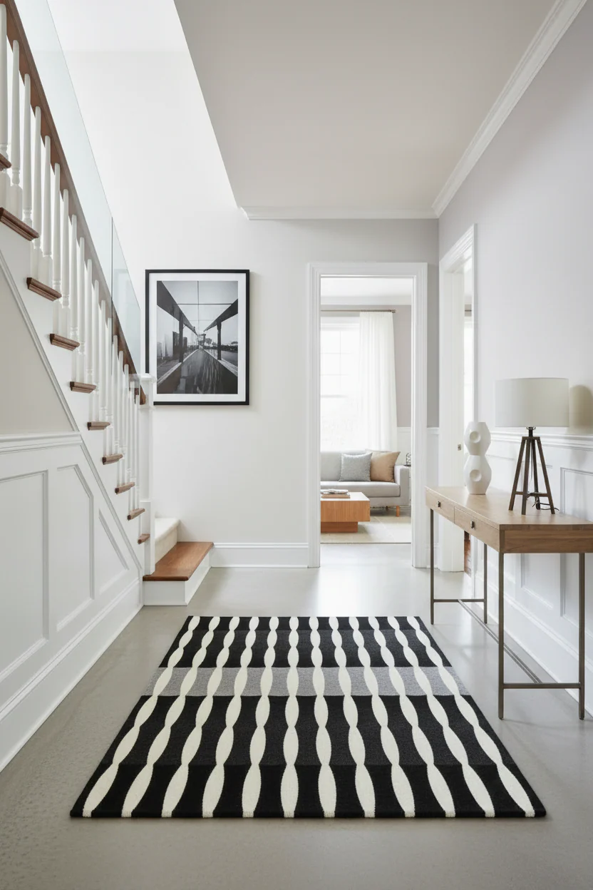 Bone and Stick Hand Tufted Wool Rug - Image 3