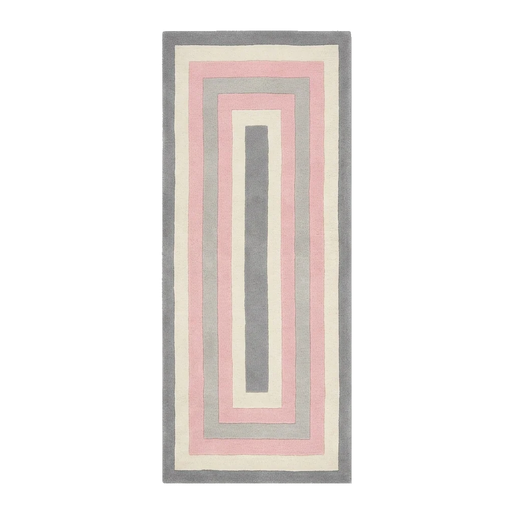 Bordered Pastel Hand Tufted Runner Rug