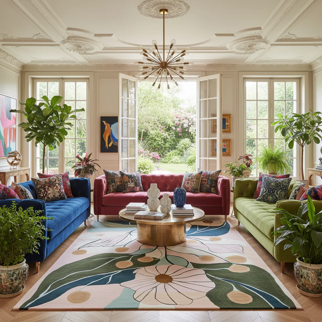 Botanic Bloom Flow Hand Tufted Rug - Image 2
