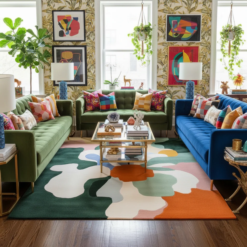 Botanic Shape Collapse Hand Tufted Rug - Image 3