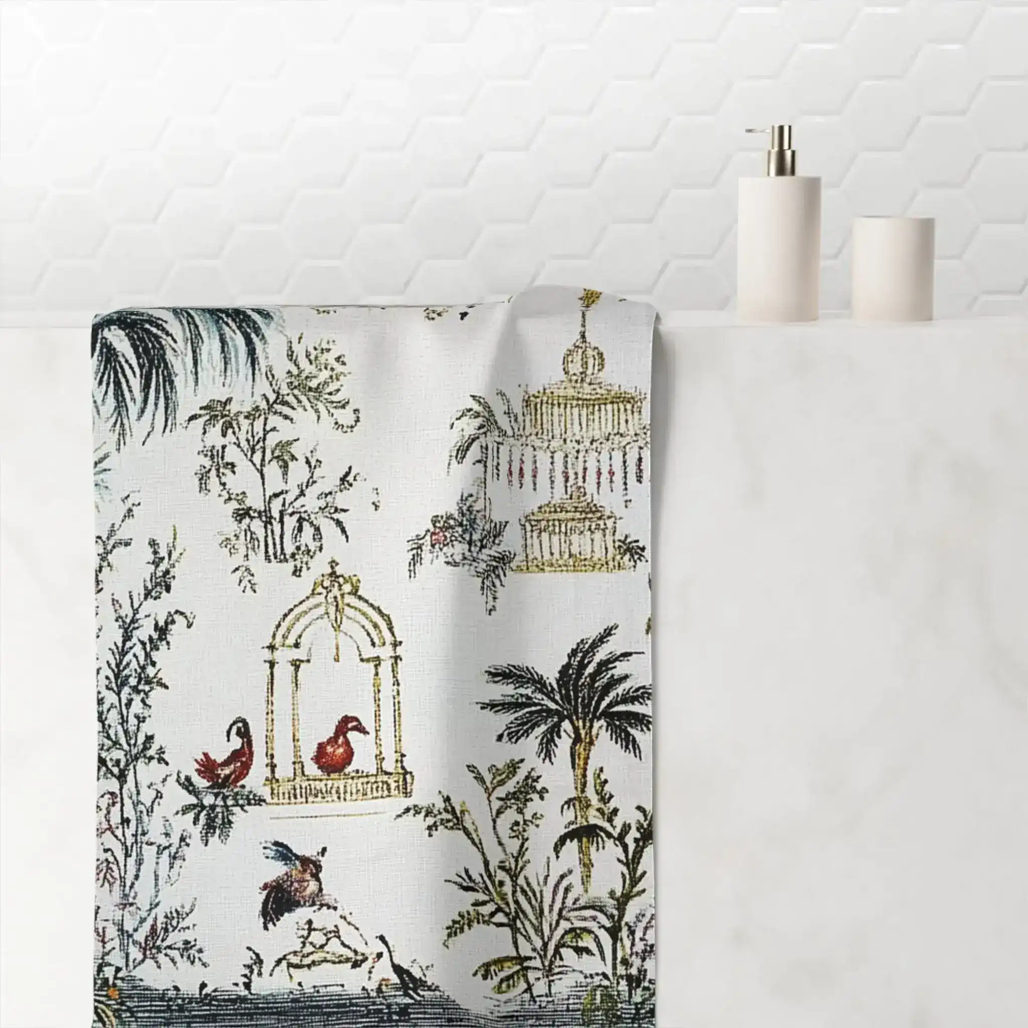 Botanical Birdcage Garden Bath Towel - Image 4