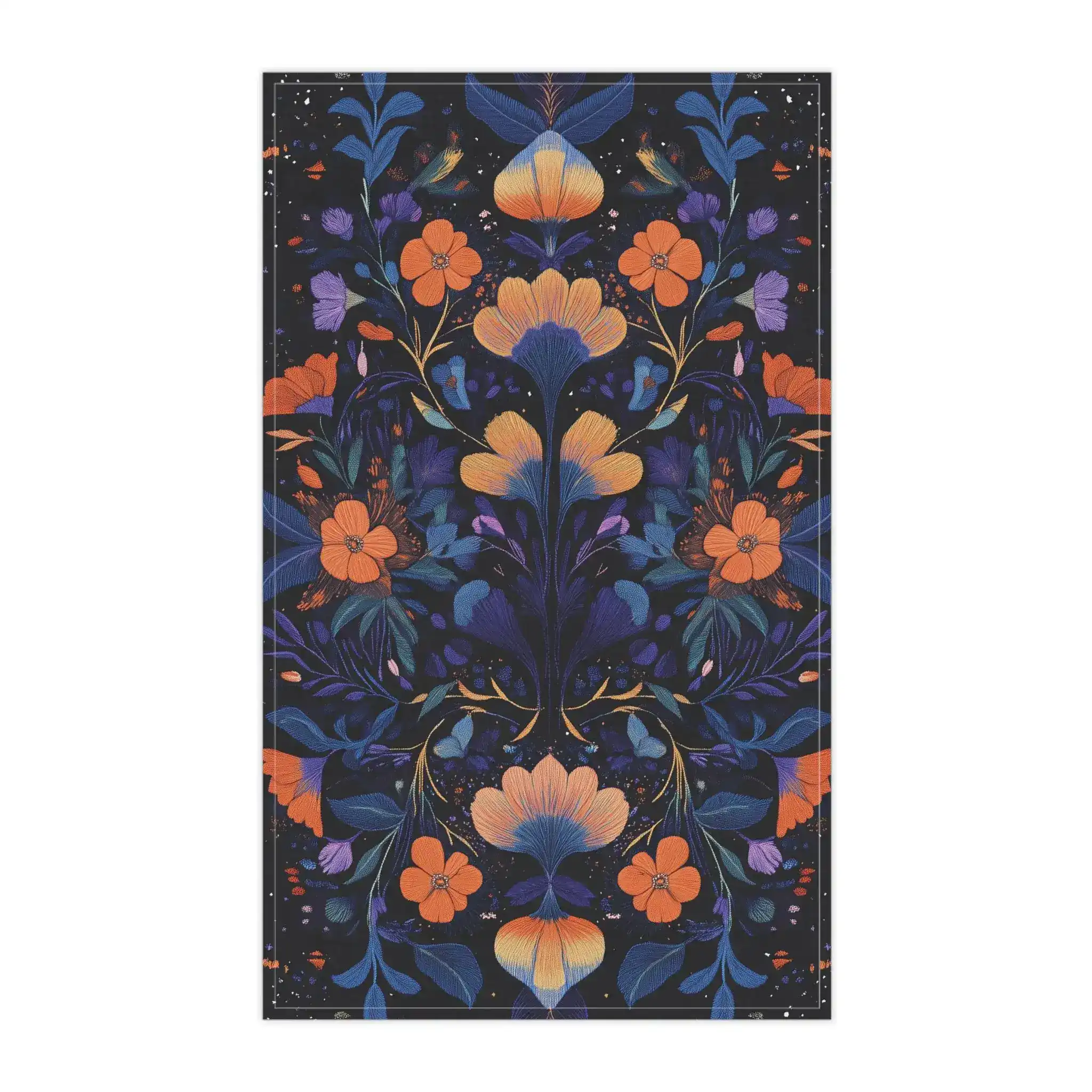 Botanical Bliss Floral Design Cotton Kitchen Towel