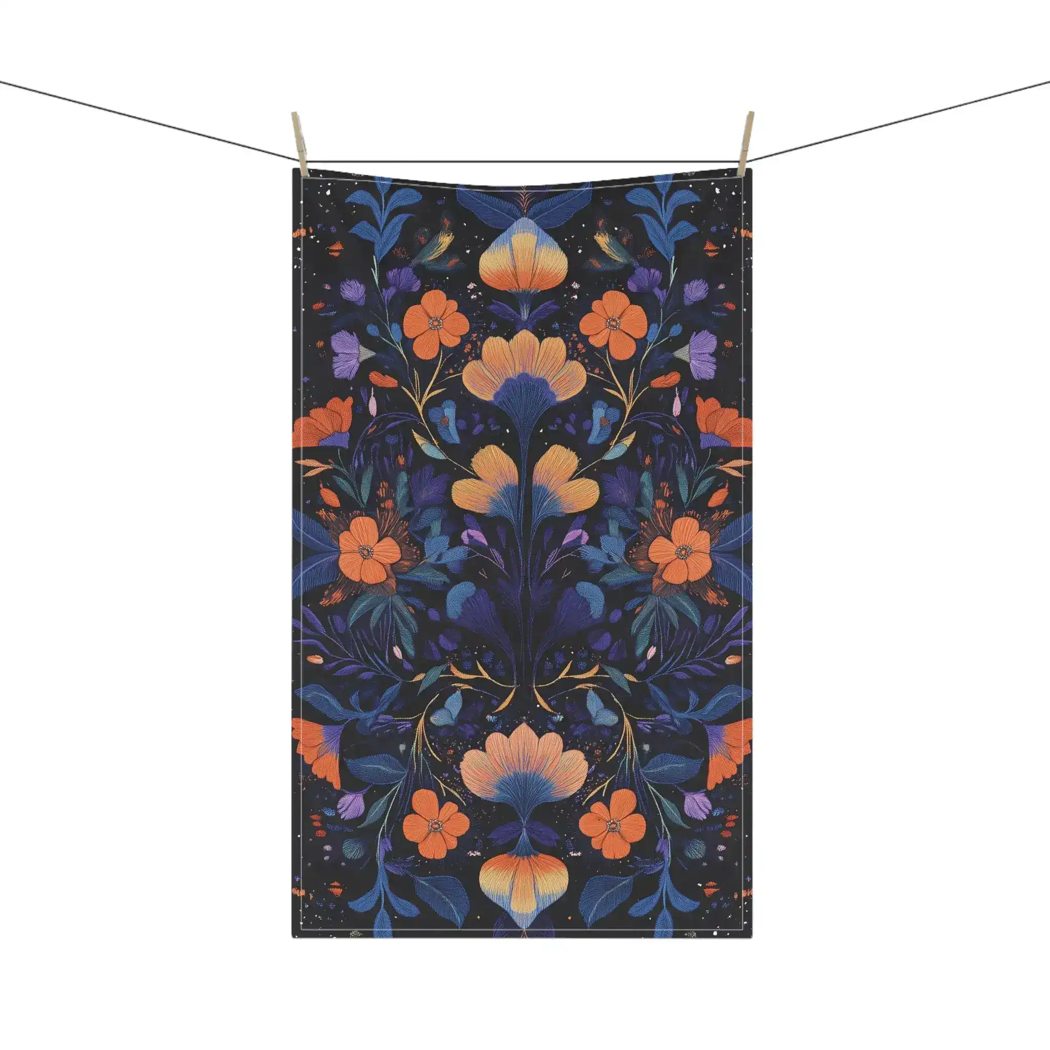 Botanical Bliss Floral Design Cotton Kitchen Towel - Image 4