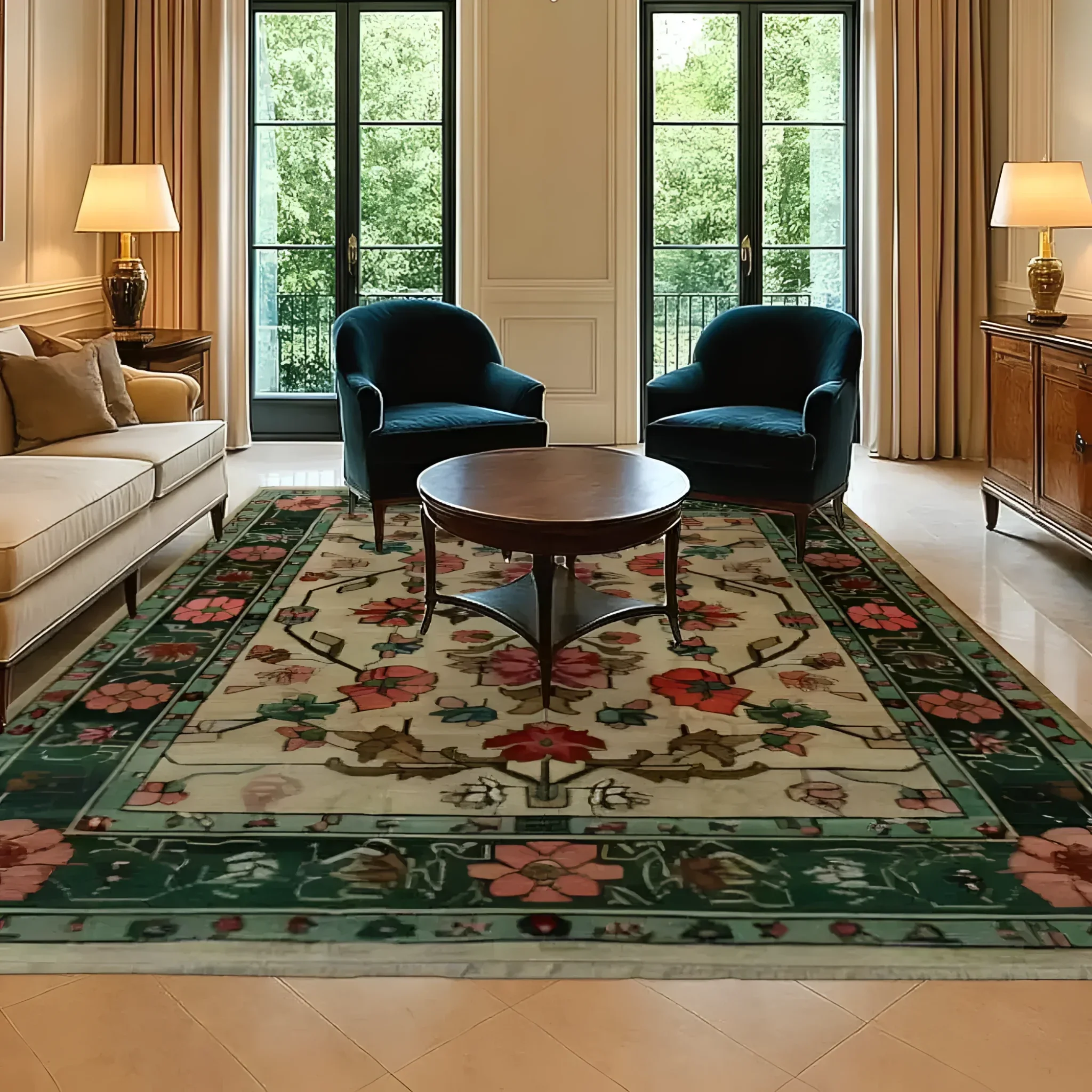 Botanical Bliss Medium Hand Knotted Wool Rug - Image 3