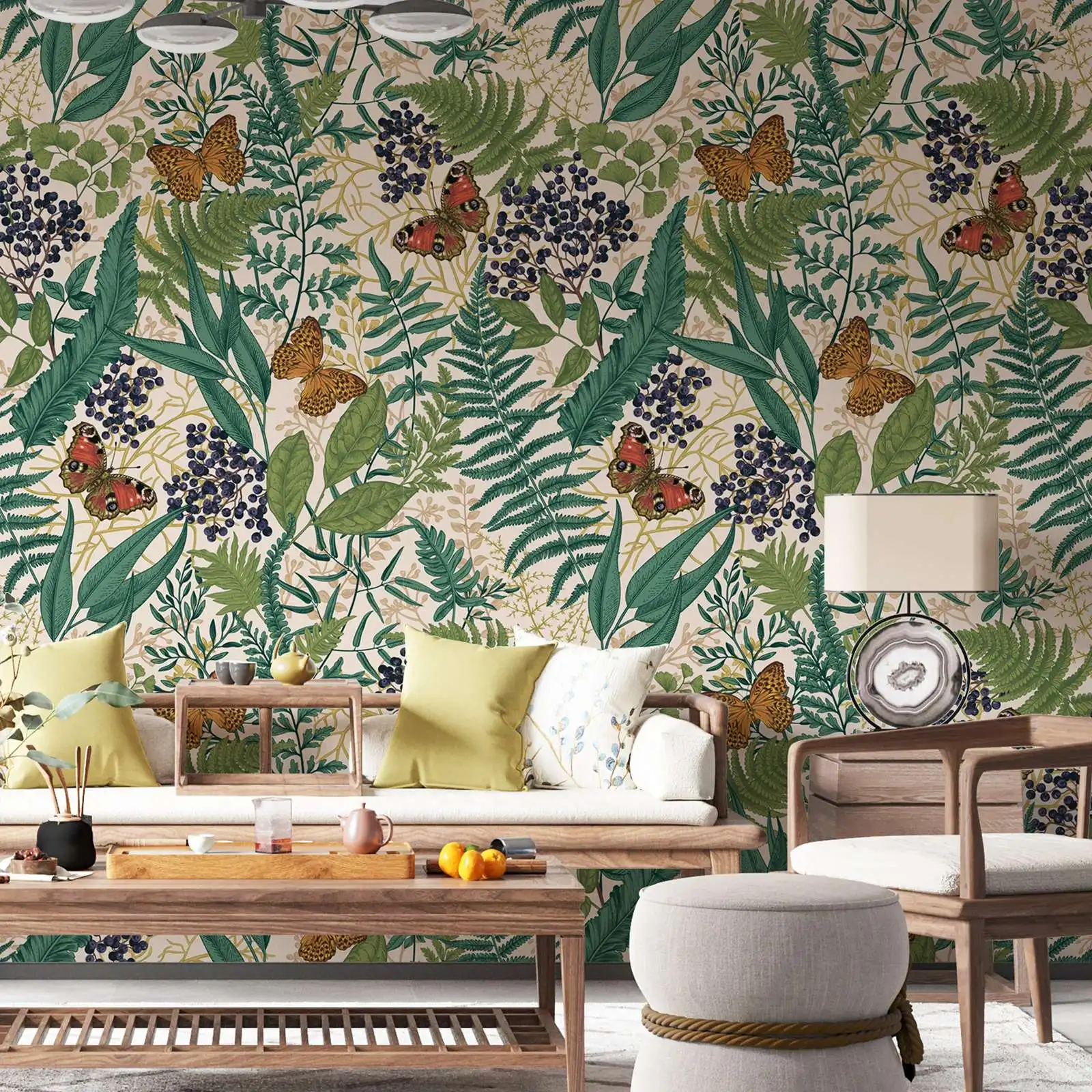 Botanical Butterfly Greenery Wallpaper - Image 3