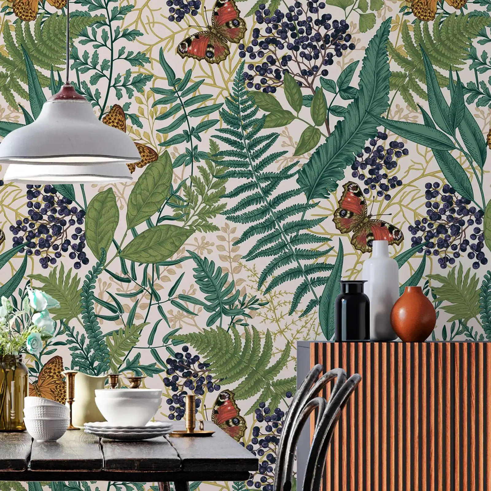 Botanical Butterfly Greenery Wallpaper - Image 4