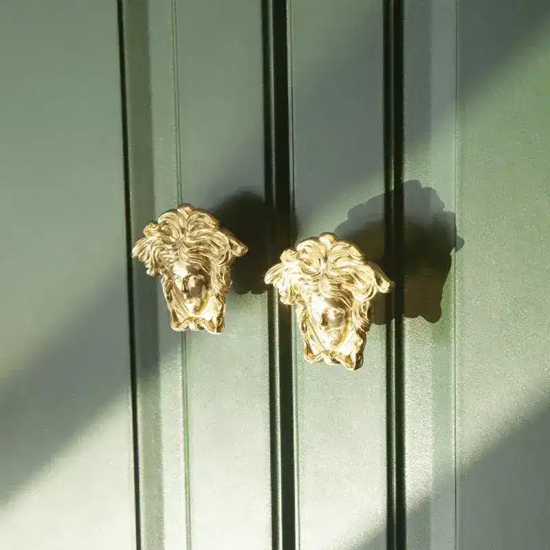 Brass Angel Face Cabinet Door Pull Set of 4 - Image 3