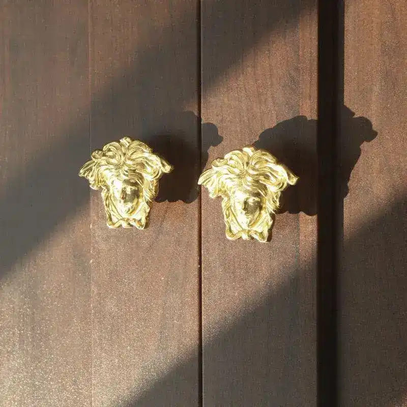 Brass Angel Face Cabinet Door Pull Set of 4 - Image 5