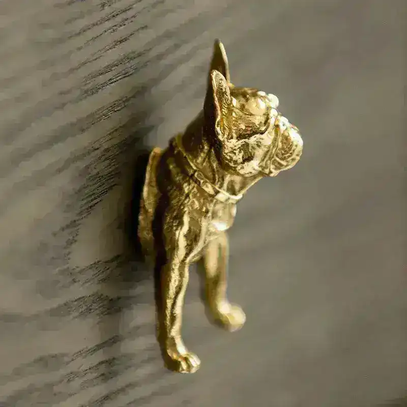 Brass Animal Bulldog Inspired Cabinet Door Knobs - Image 3