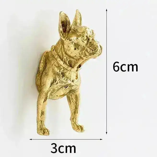 Brass Animal Bulldog Inspired Cabinet Door Knobs - Image 7