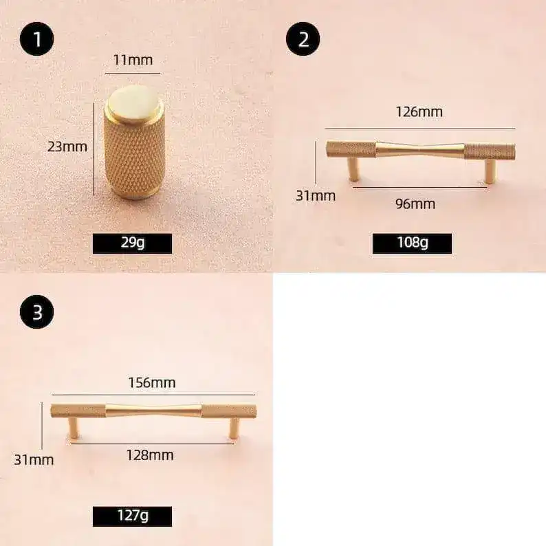 Brass Textured Bow Shaped Cabinet Drawer Handle Pull - Image 3