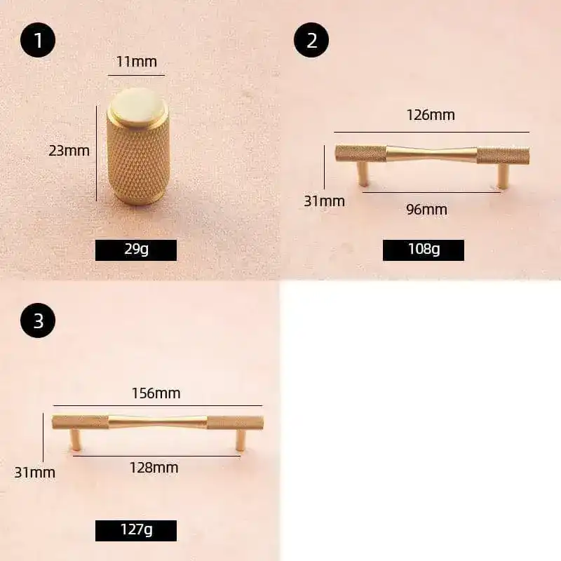 Brass Textured Bow Shaped Cabinet Drawer Handle Pull - Image 4