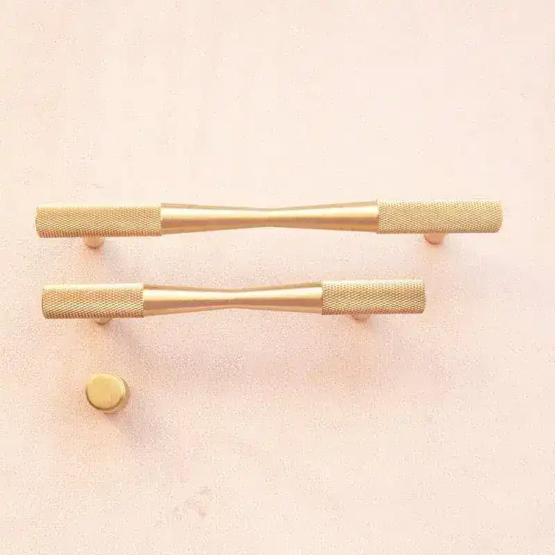 Brass Textured Bow Shaped Cabinet Drawer Handle Pull - Image 5