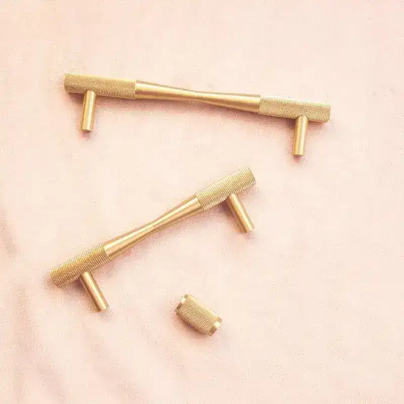 Brass Textured Bow Shaped Cabinet Drawer Handle Pull - Image 9