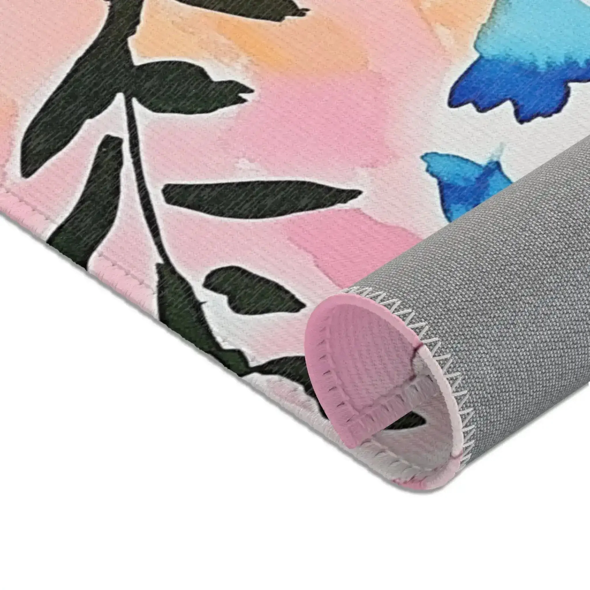 Bright Floral Arrangement in Blue Vase Accent Rug - Image 4