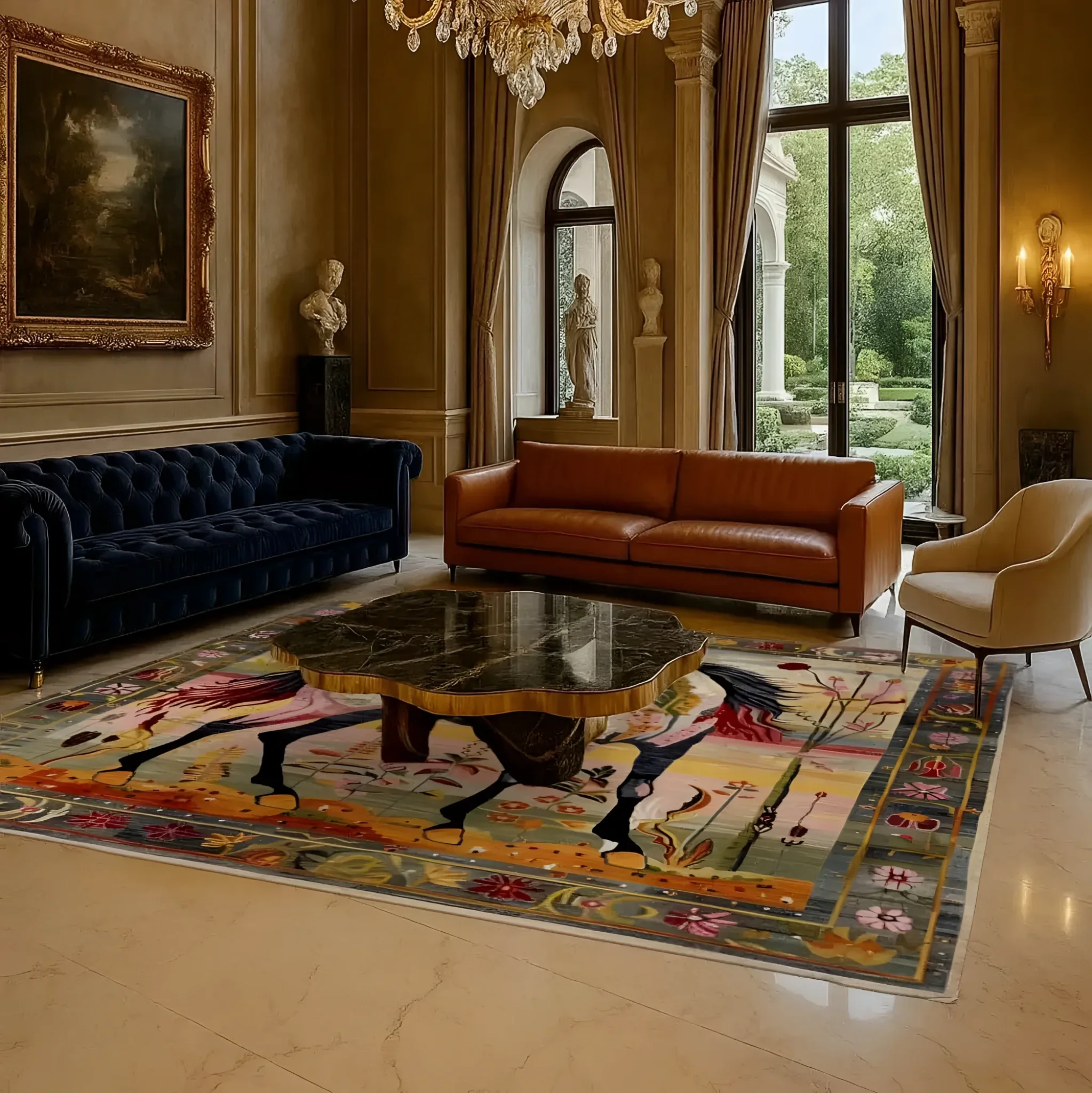 Bright Meadow Steed Hand Knotted Area Rug - Image 4