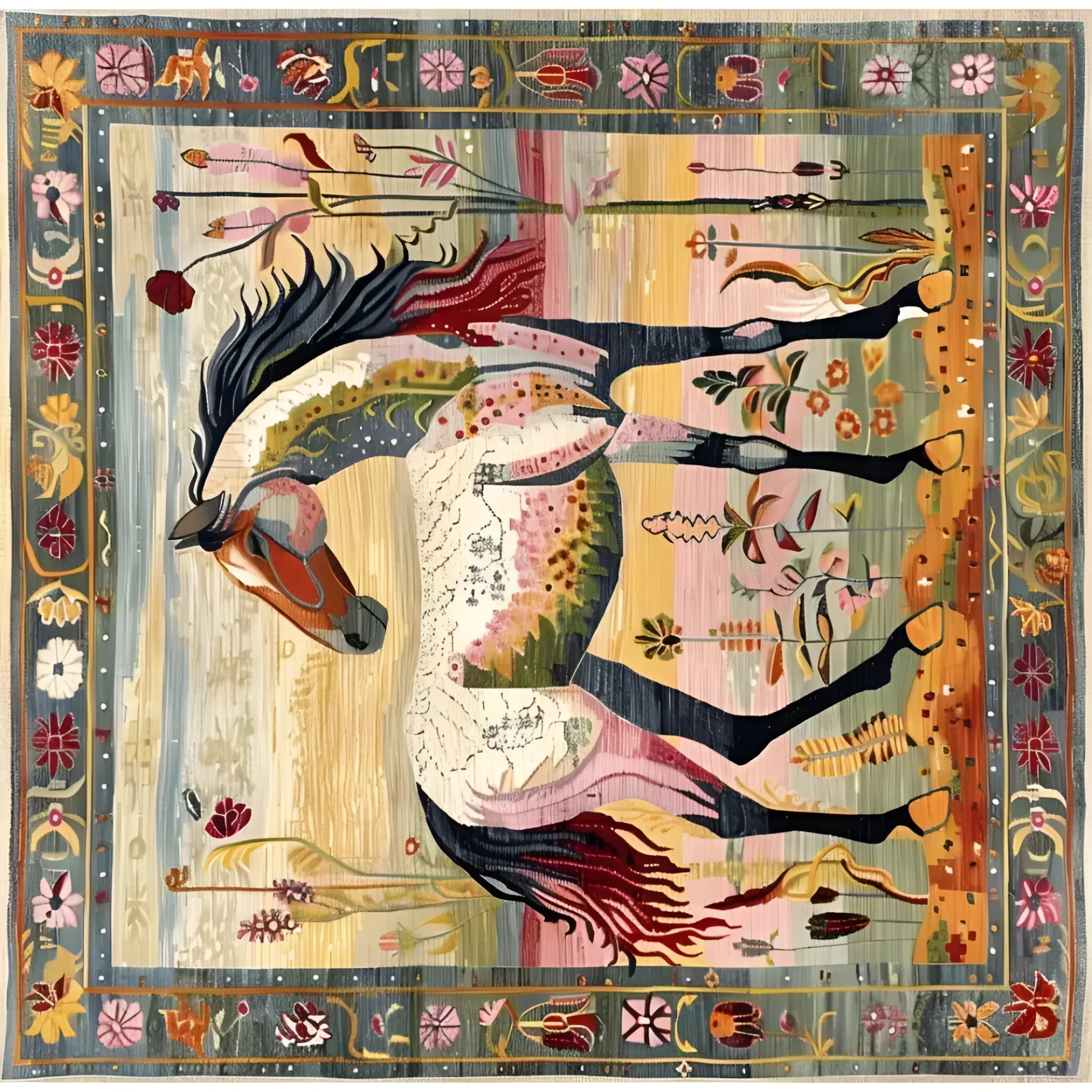 Bright Meadow Steed Hand Knotted Area Rug - Image 5