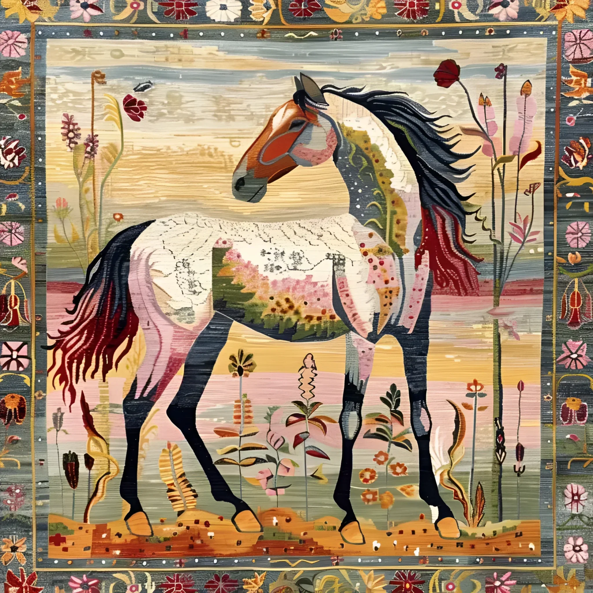 Bright Meadow Steed Hand Knotted Area Rug - Image 6