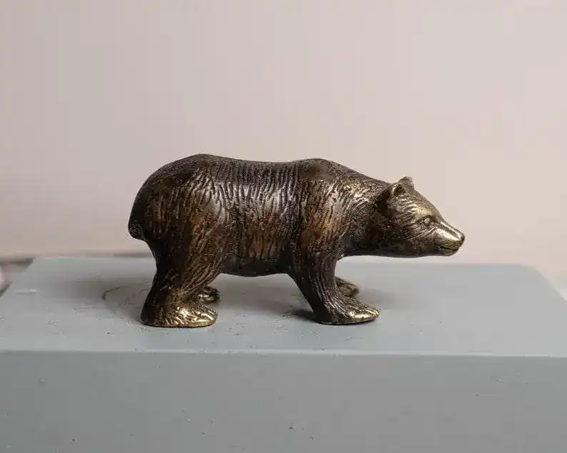Bronze Bear Miniature Sculpture - Image 2