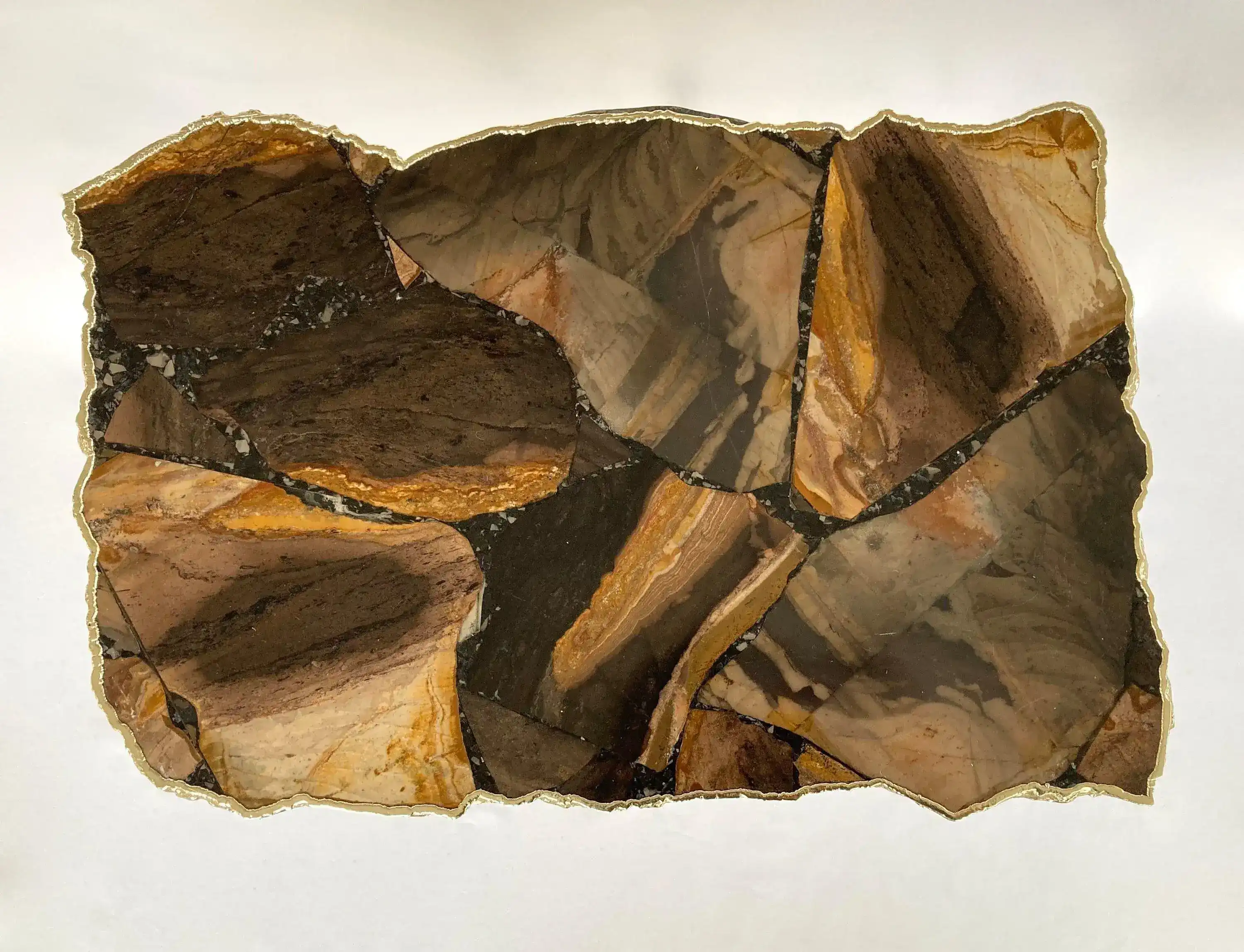 Brown Agate Quartz Organic Edge Accent Table - Image 2