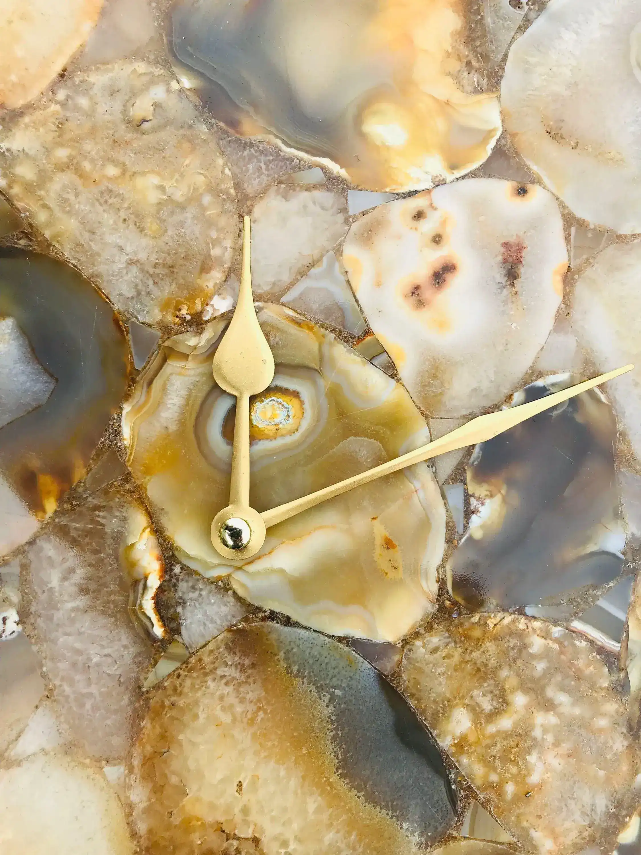Brown Crystal Agate Rectangular Large Wall Clock - Image 2