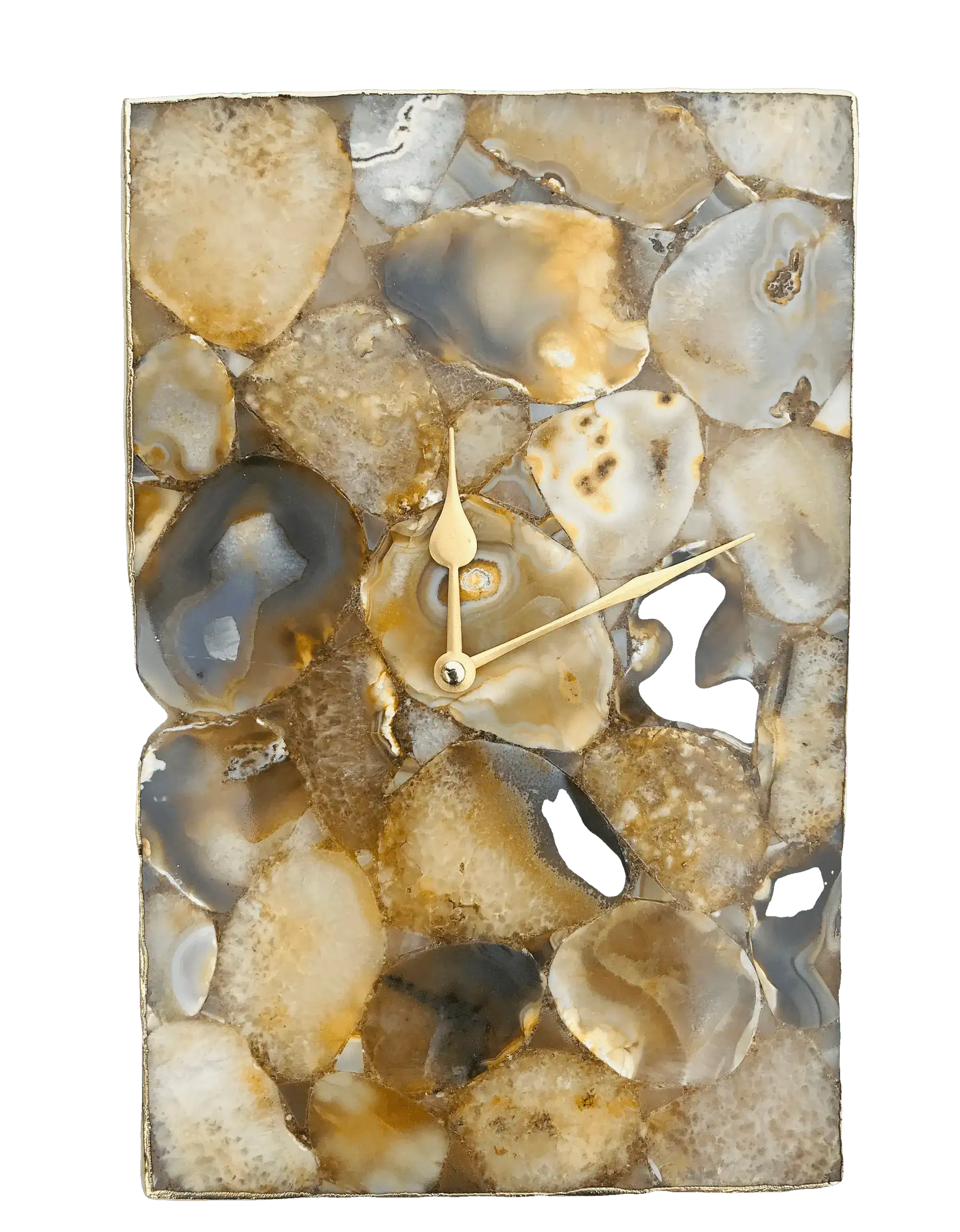 Brown Crystal Agate Rectangular Large Wall Clock - Image 5