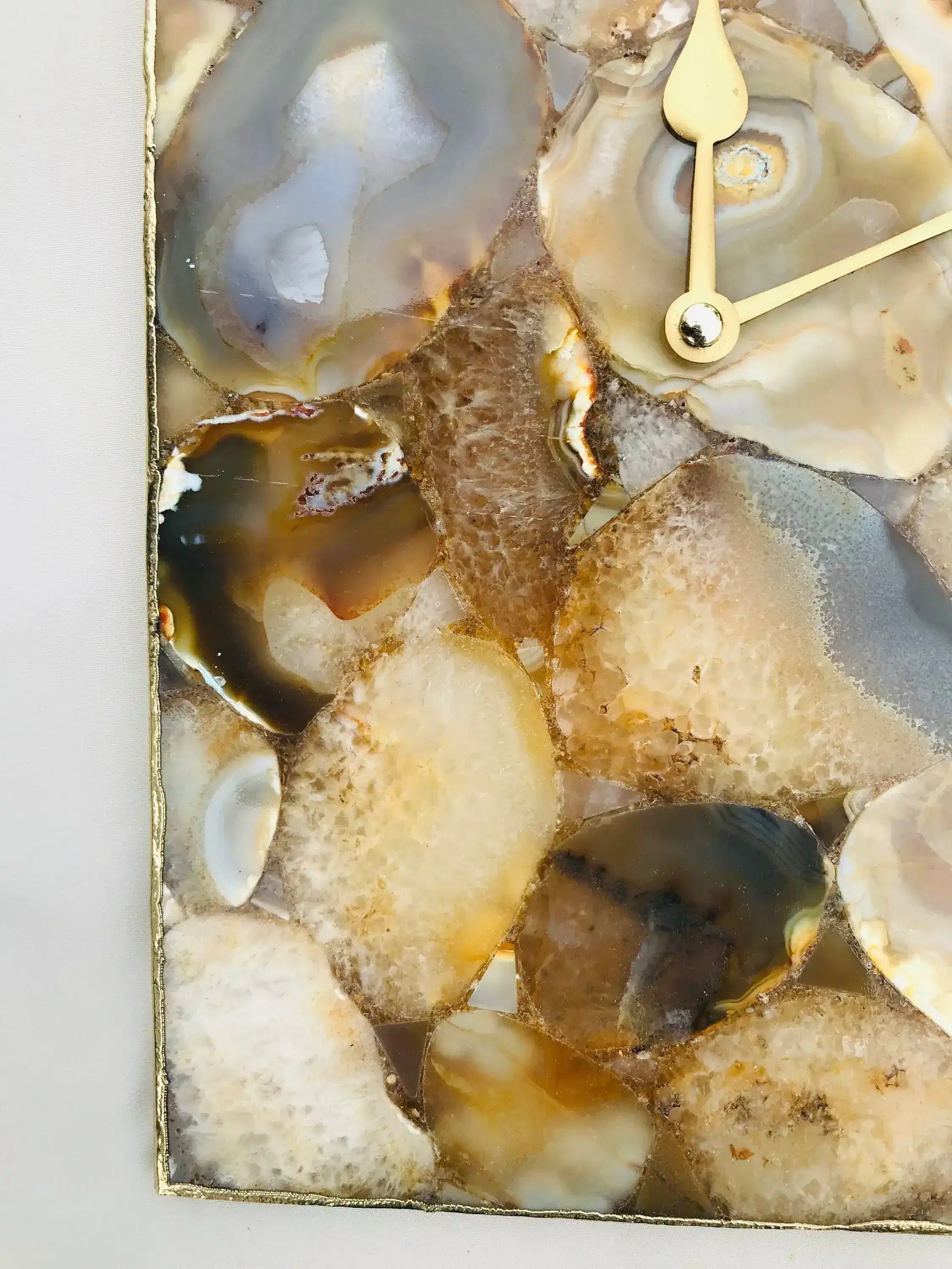 Brown Crystal Agate Rectangular Large Wall Clock - Image 6