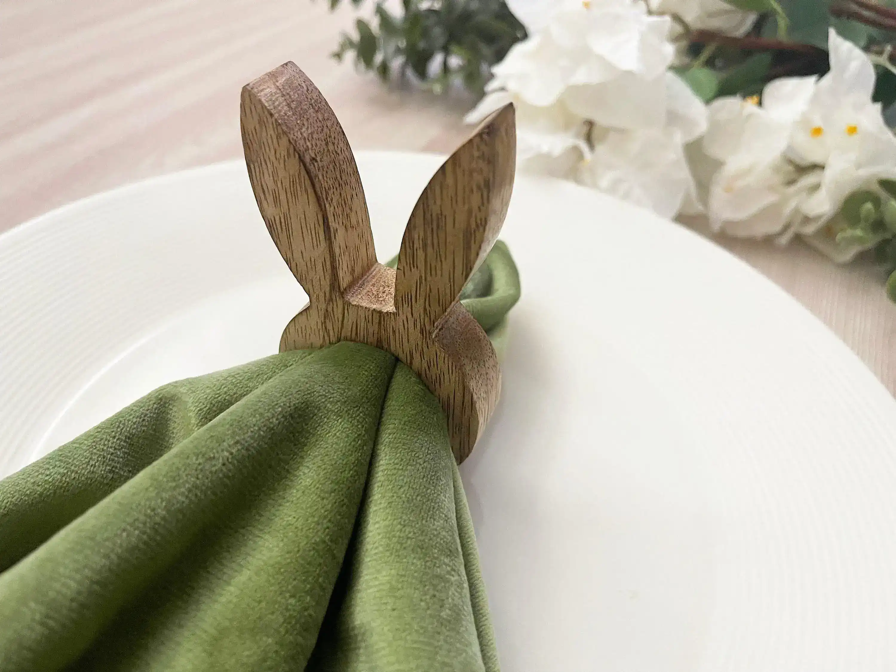 Bunny Easter Wooden Napkin Rings - Image 2