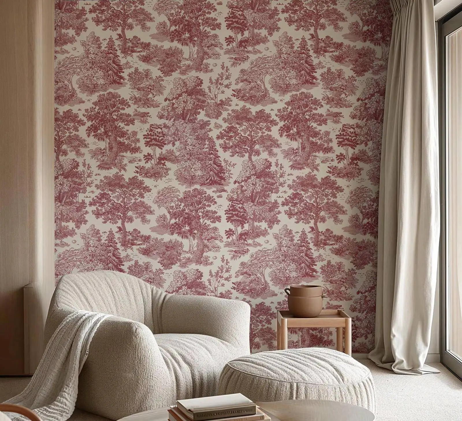 Burgundy Forest Mural - Image 2