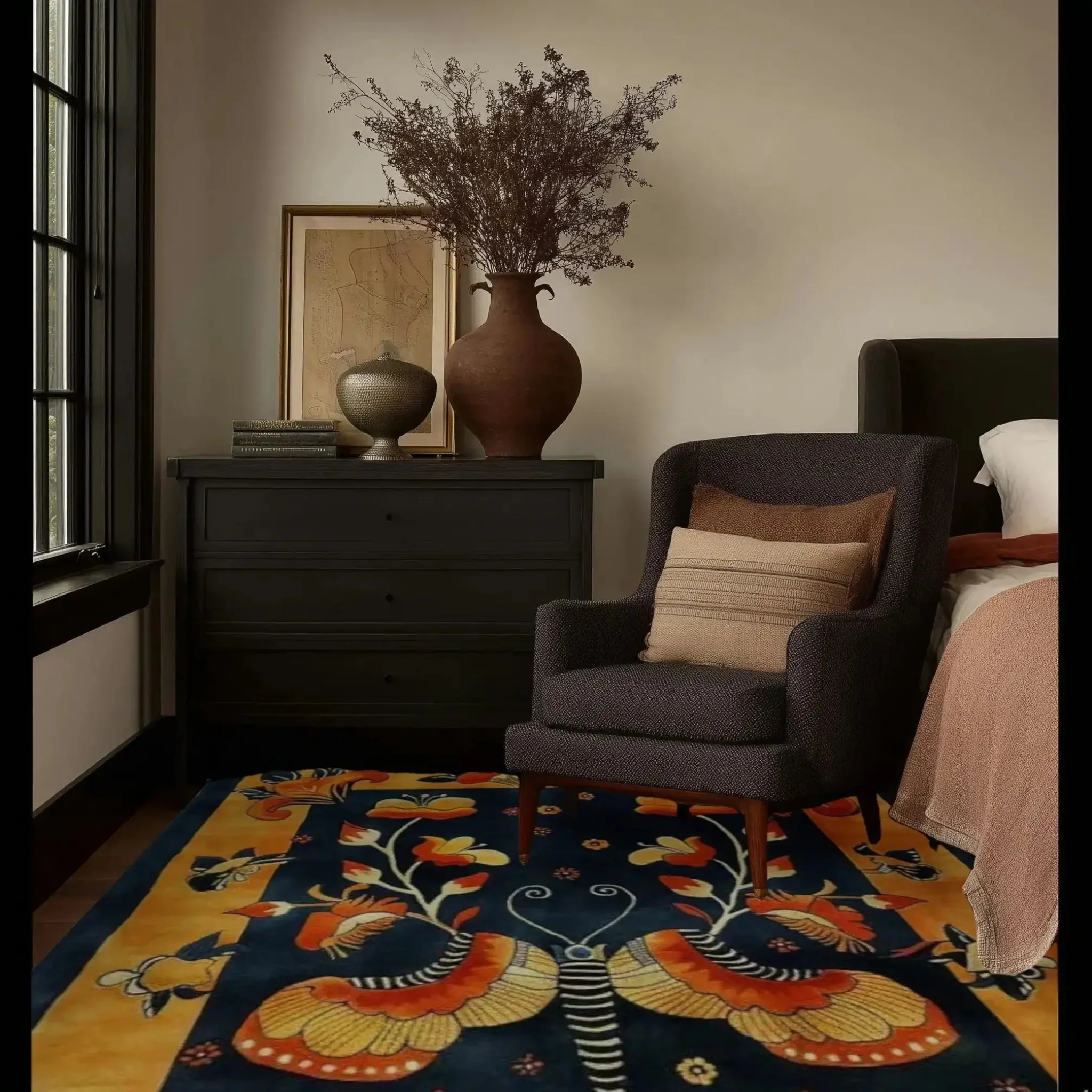 Butterfly Blossom Elegance Tufted Wool Rug - Image 5