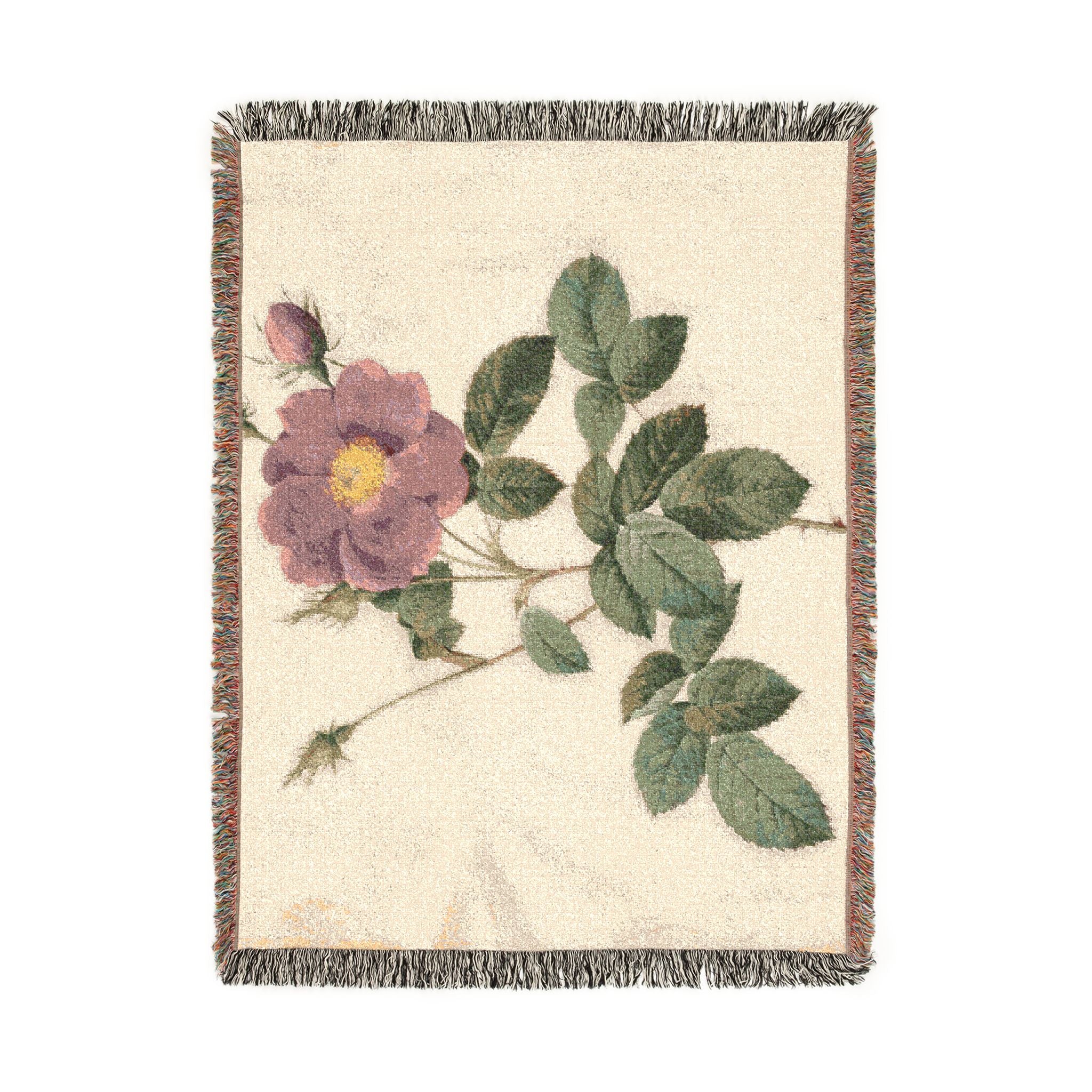 cabbage-rose-p-j-redoute | Woven Tapestry Blanket - Image 11