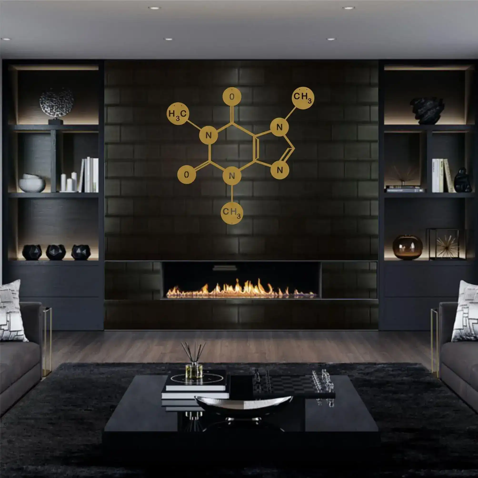Caffeine Molecule Metal Wall Hanging Decor - Image 11