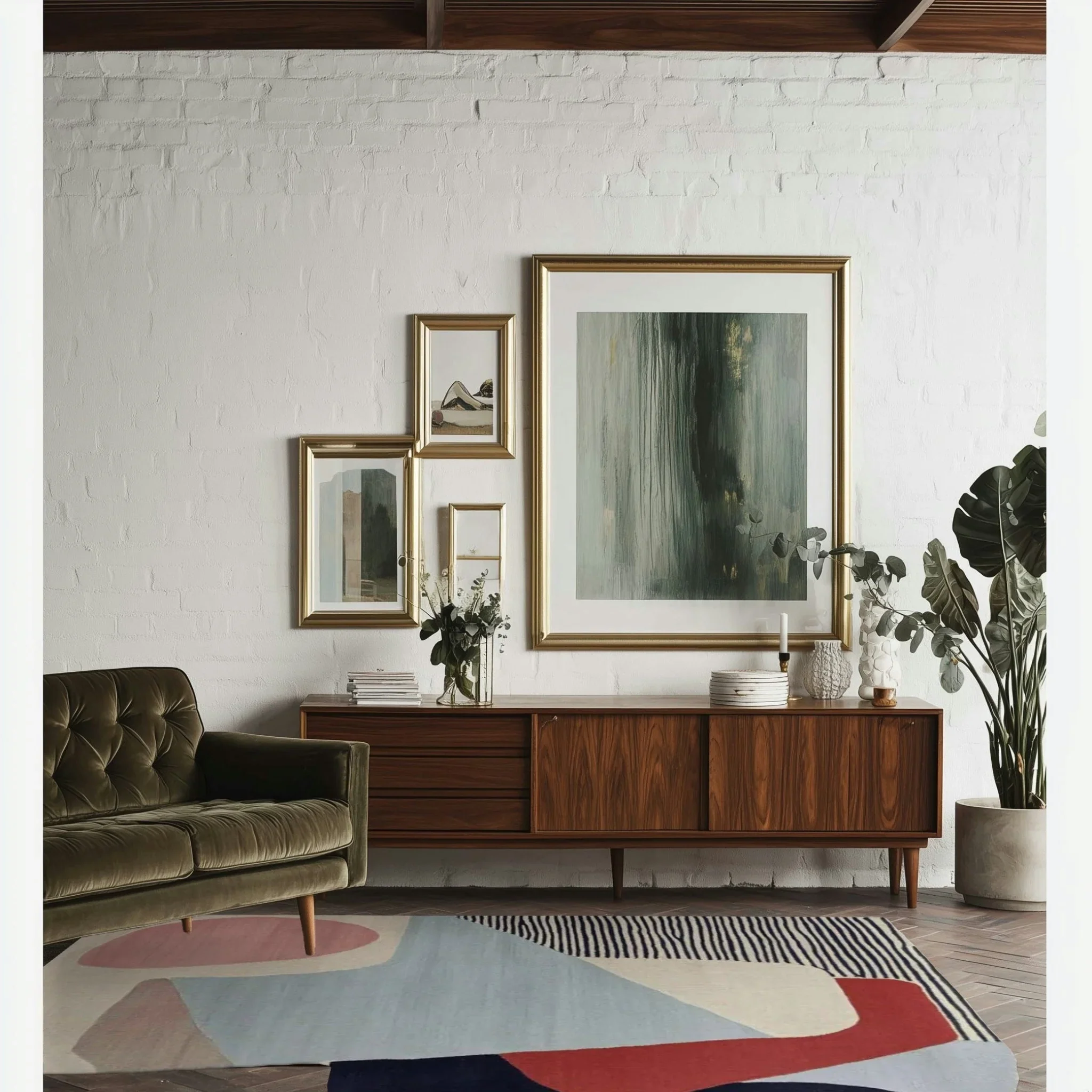 Calm Curve Composition Hand Tufted Rug - Image 5