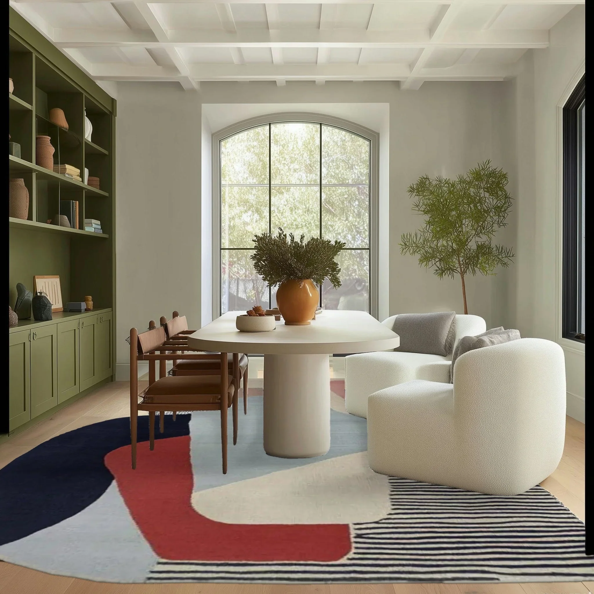 Calm Curve Composition Hand Tufted Rug - Image 6