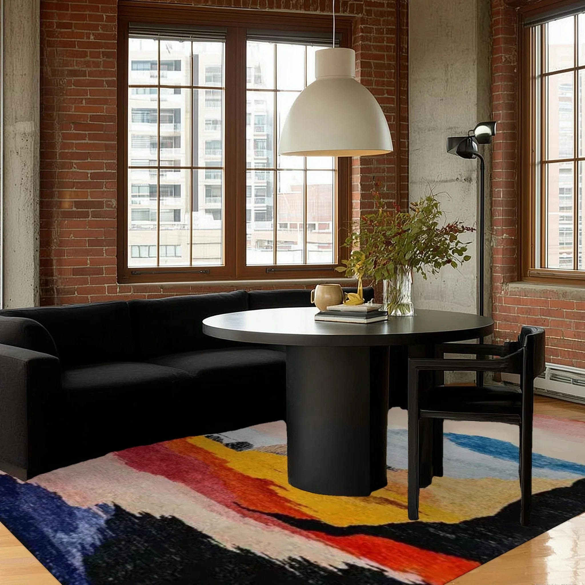 Calming Colors Easy Viscose Hand Knotted Wool Rug - Image 3