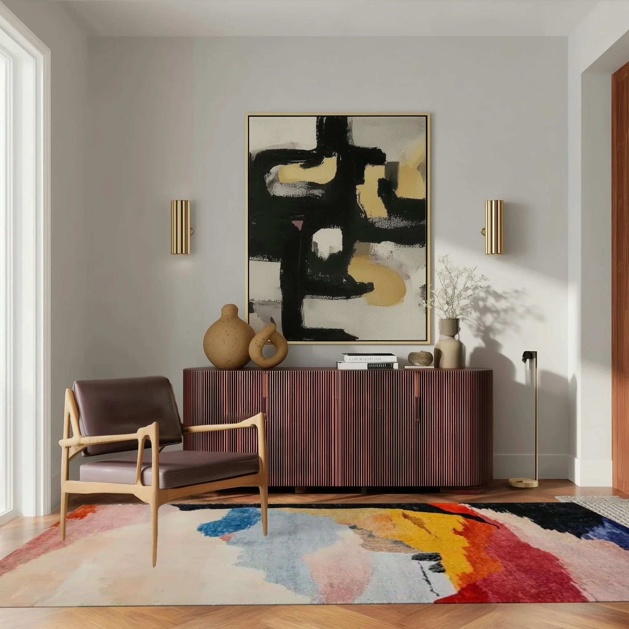 Calming Colors Easy Viscose Hand Knotted Wool Rug - Image 5