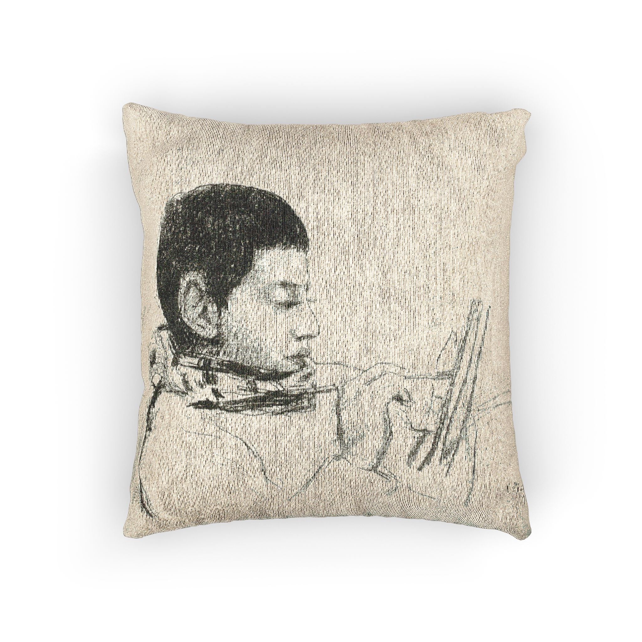Camille Pissarro - Portrait Lucien Pissarro | Woven Pillow - Image 3