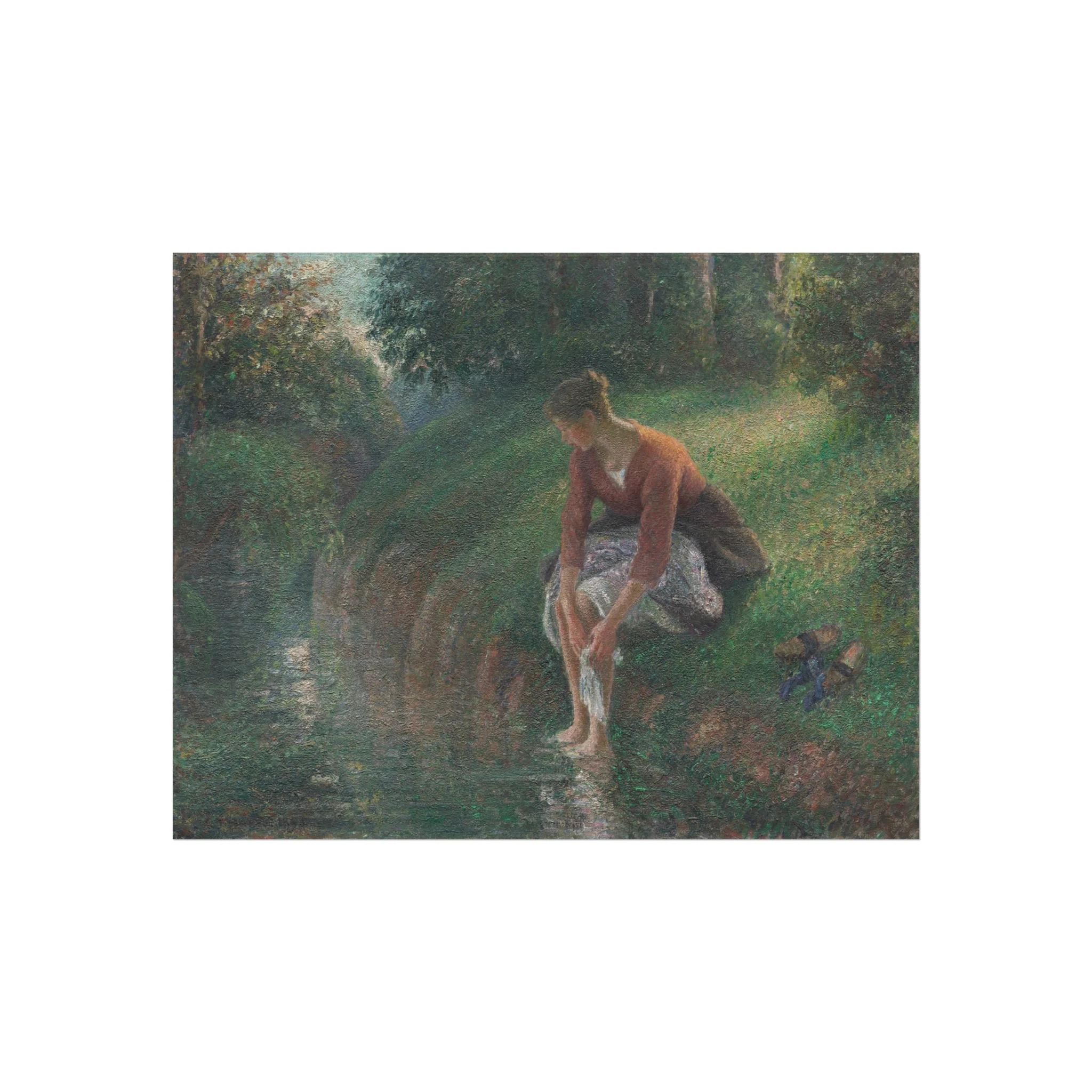 Camille Pissarro - Woman Bathing Her Feet in a Brook | Fine Art Poster