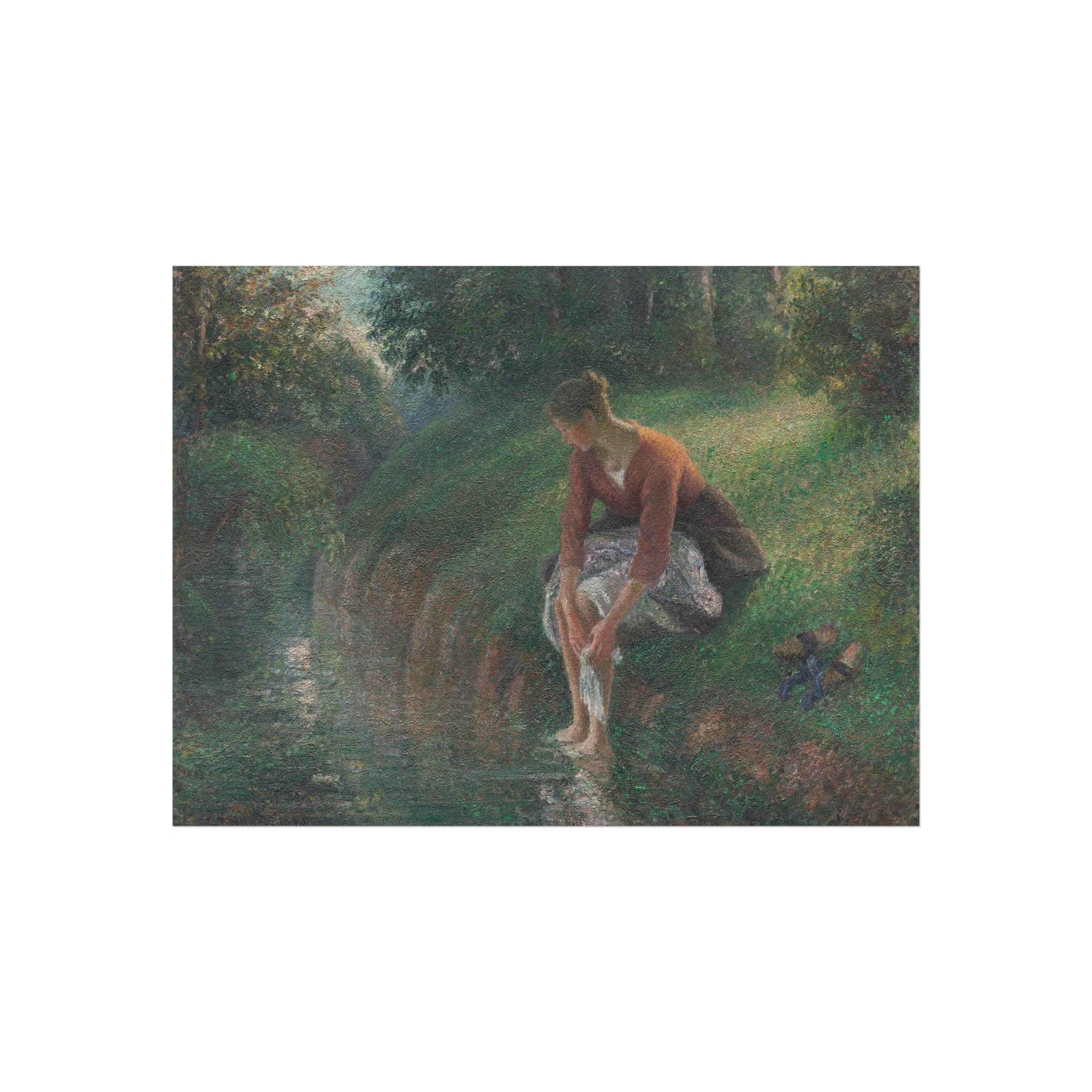 Camille Pissarro - Woman Bathing Her Feet in a Brook | Fine Art Poster - Image 3