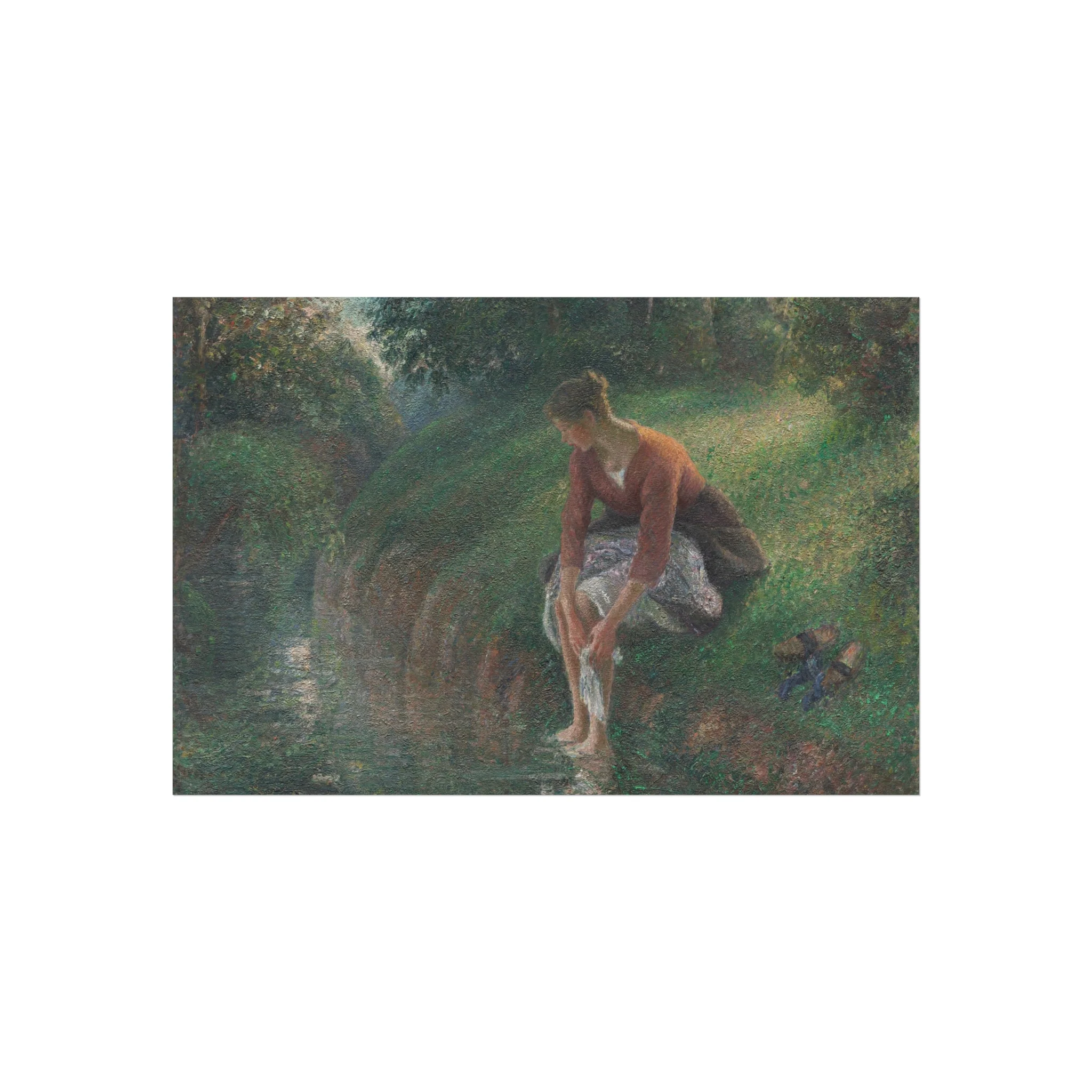 Camille Pissarro - Woman Bathing Her Feet in a Brook | Fine Art Poster - Image 4