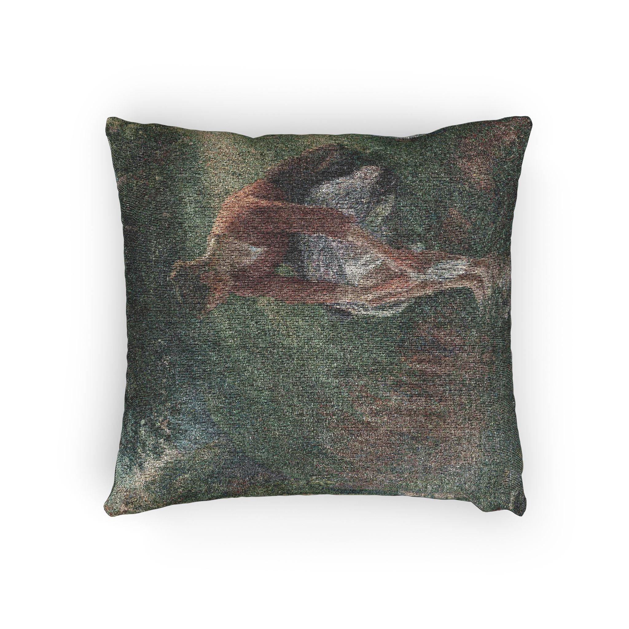 Camille Pissarro - Woman Bathing Her Feet in a Brook | Woven Pillow - Image 4