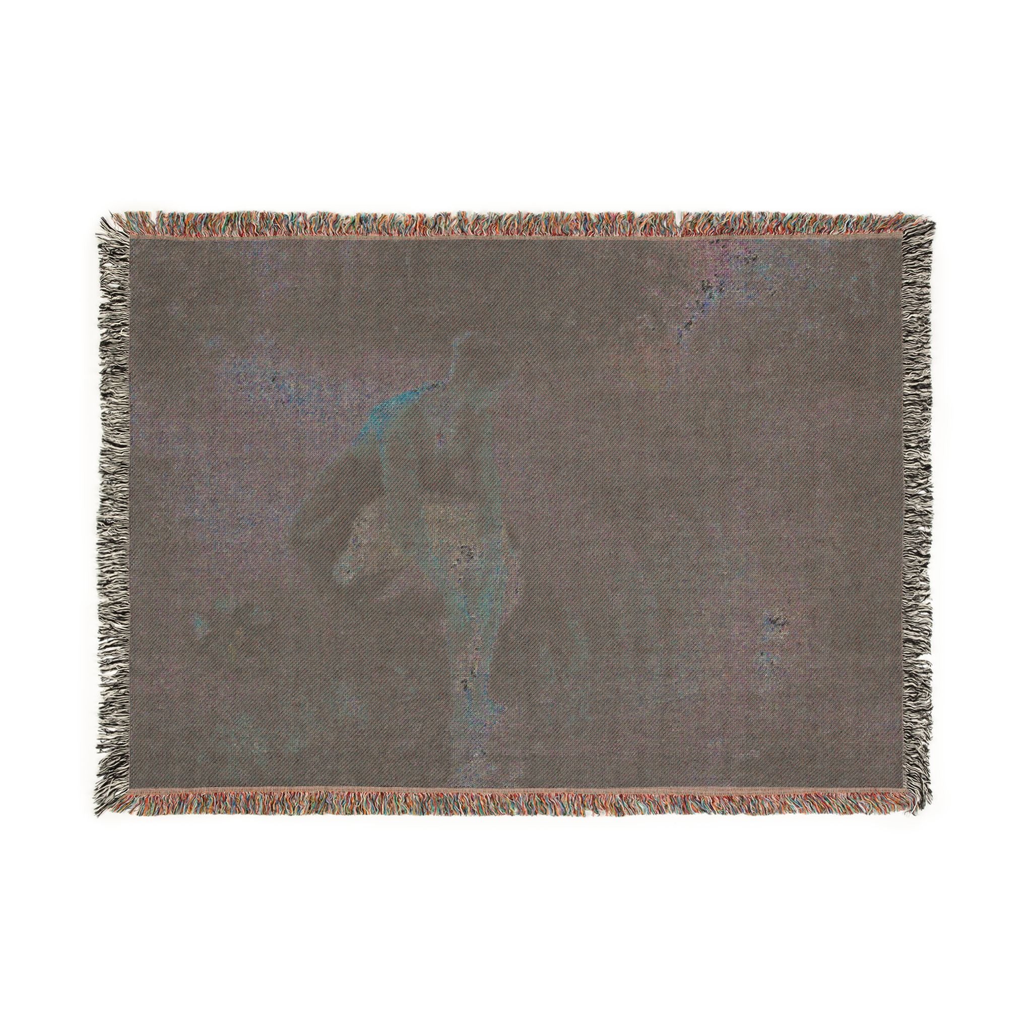 Camille Pissarro - Woman Bathing Her Feet in a Brook | Woven Tapestry Blanket - Image 4