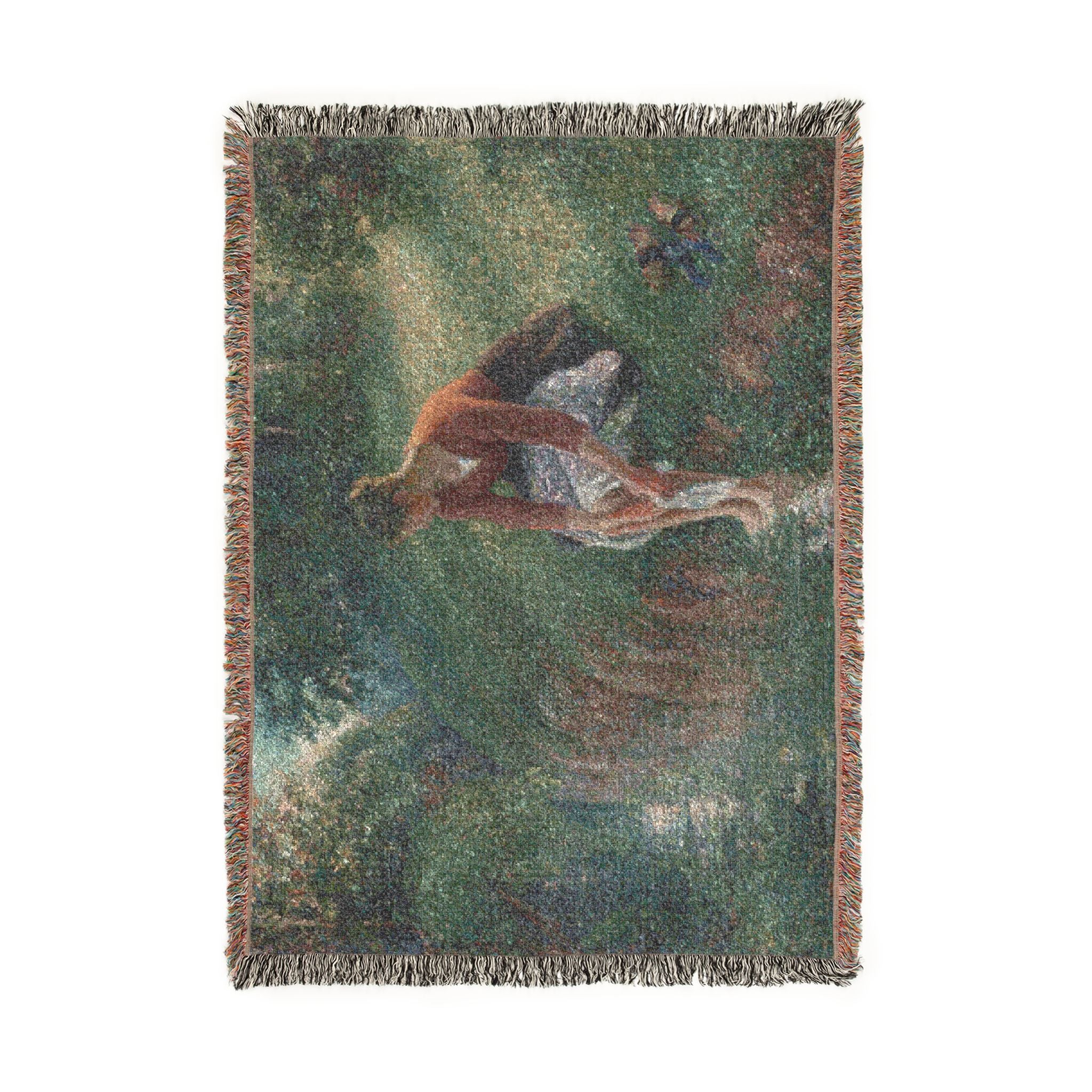 Camille Pissarro - Woman Bathing Her Feet in a Brook | Woven Tapestry Blanket - Image 6