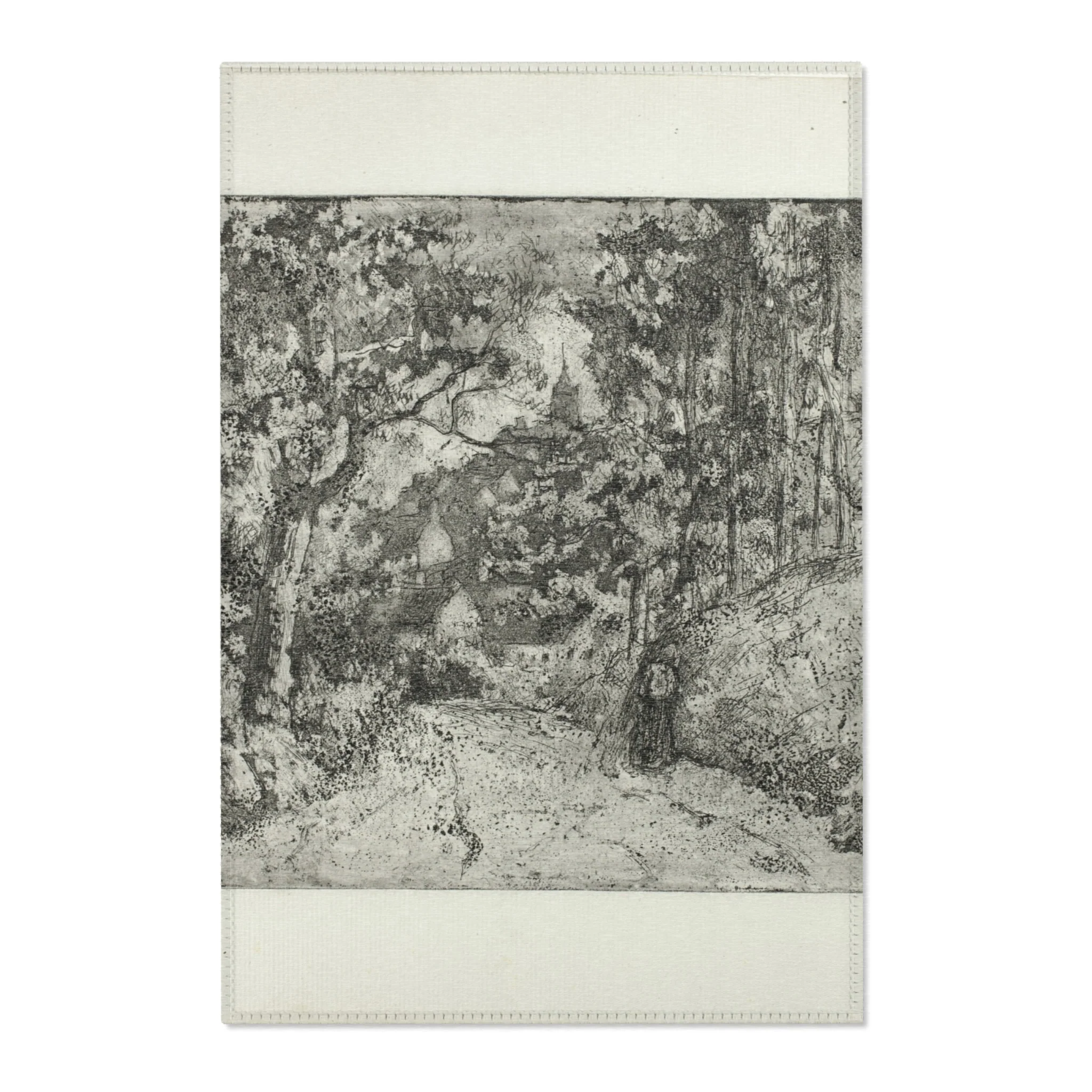 Camille Pissarro - Wooded Lane at Pontoise | Area Rug